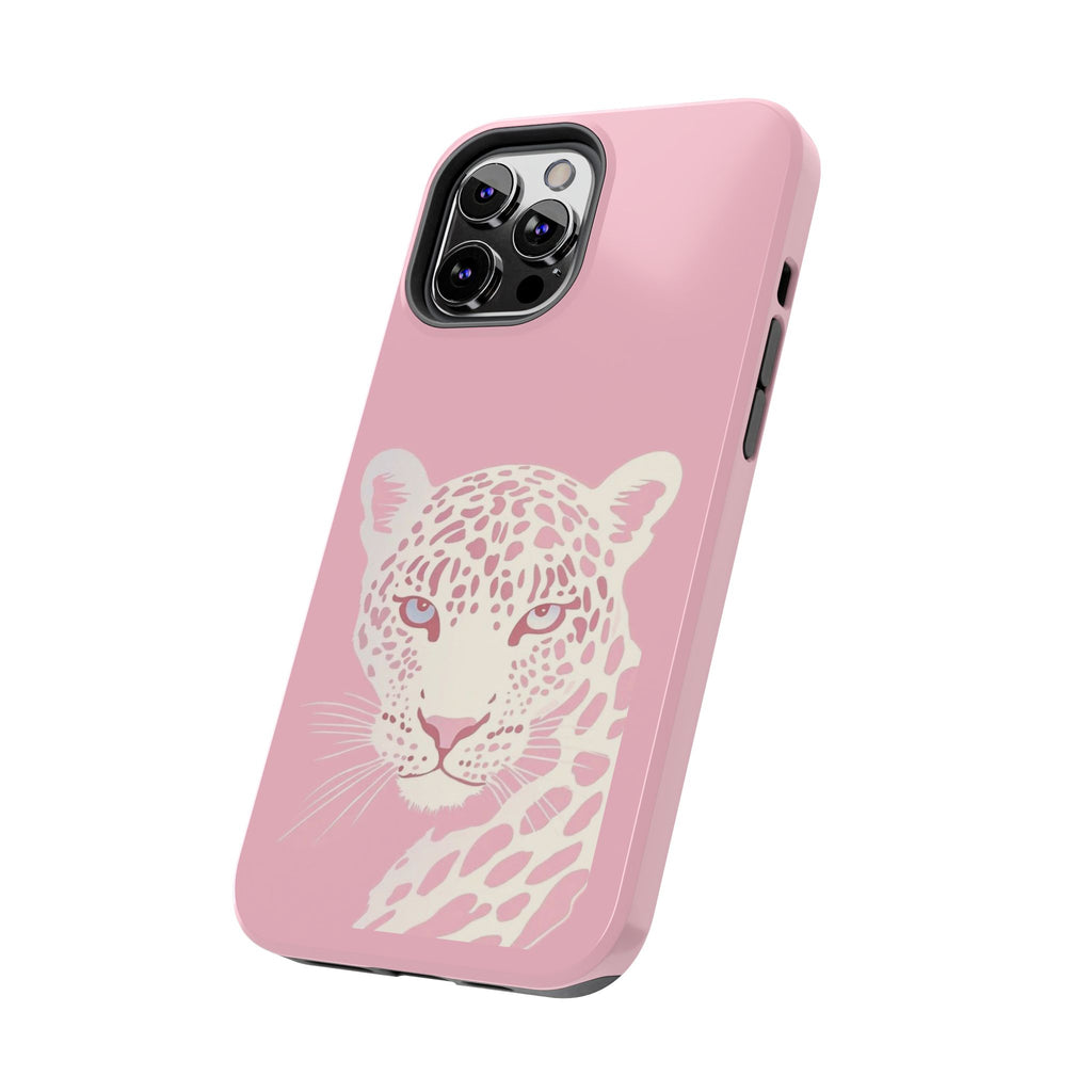 Tough Phone Case — Pink Leopard Face Protective Phone Cover