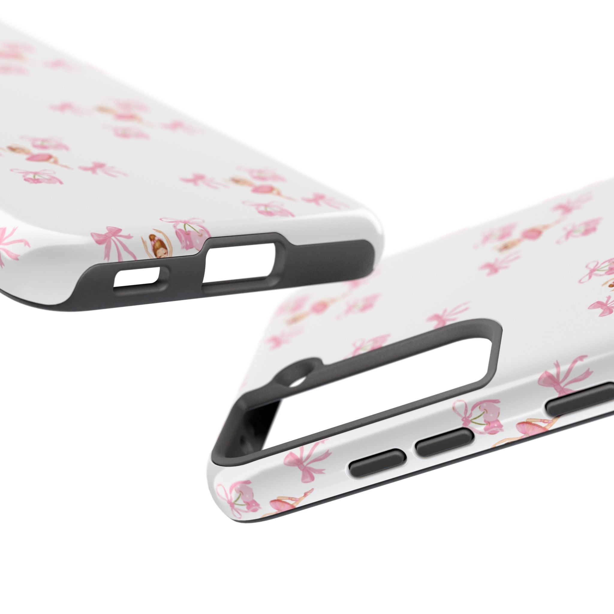 Pink Ballet Pattern Tough Phone Case — Cute Ballerina & Ribbon Design