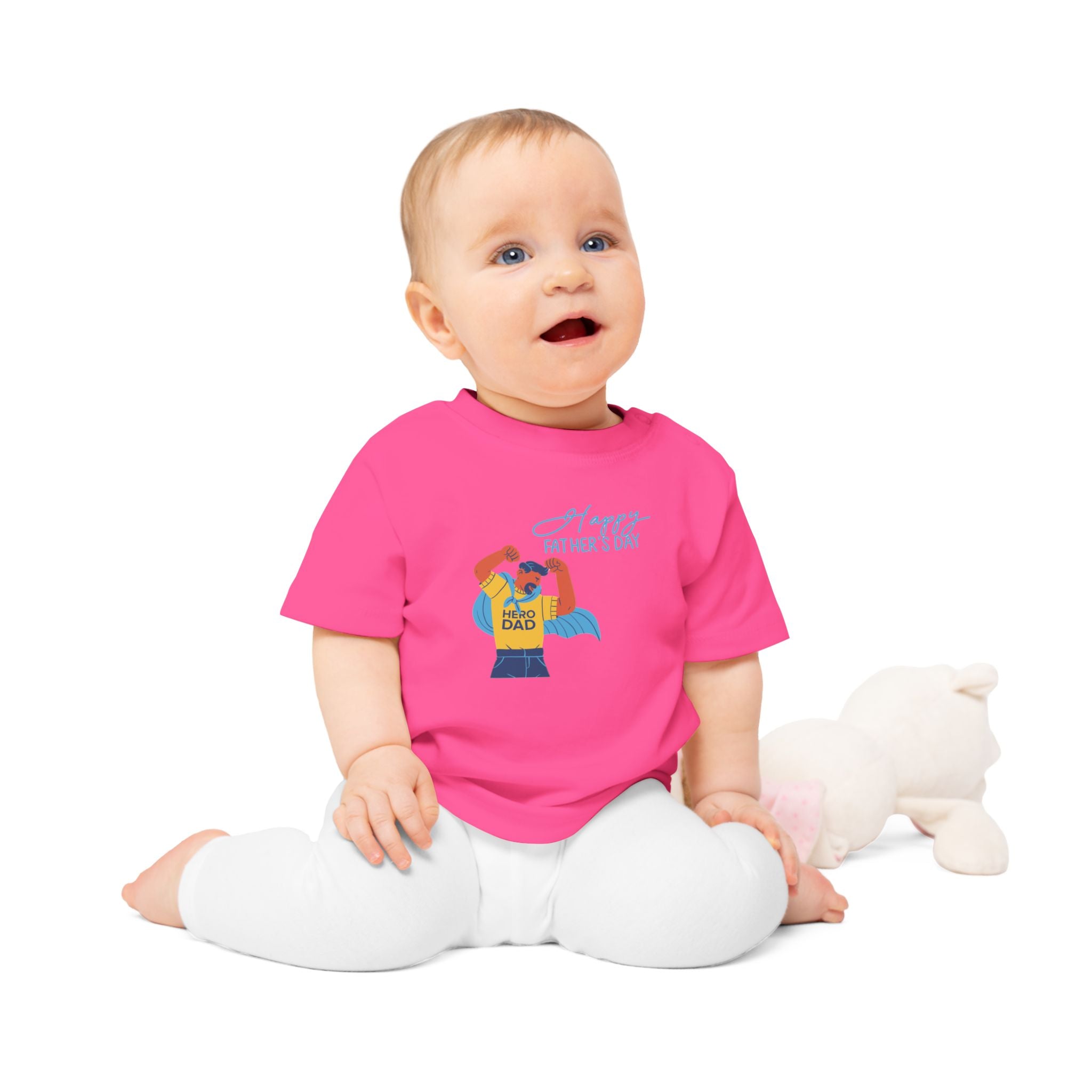 Happy Fathers Day Superhero Baby T Shirt