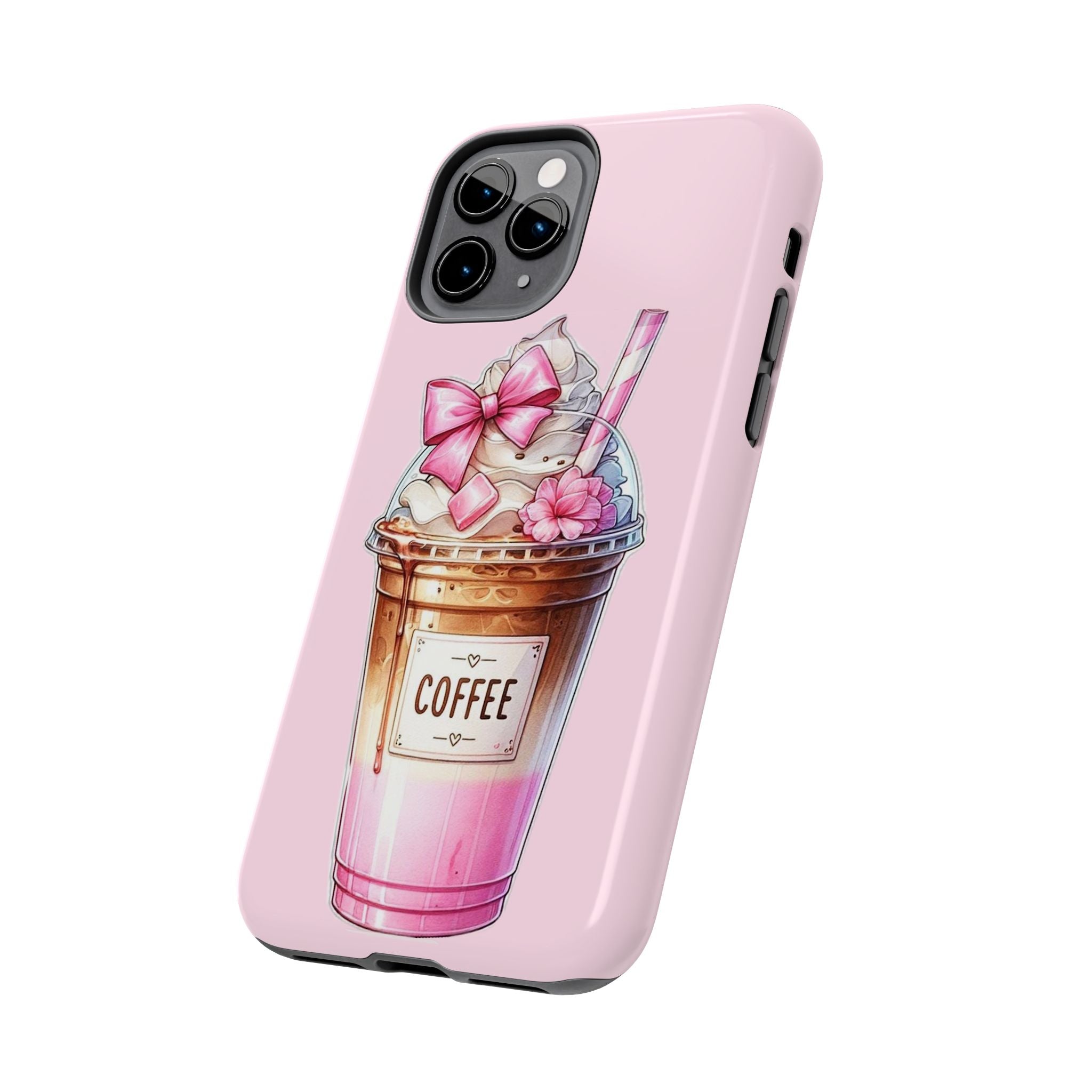 Cute Pink Coffee Phone Case — Kawaii Latte Tough Phone Case