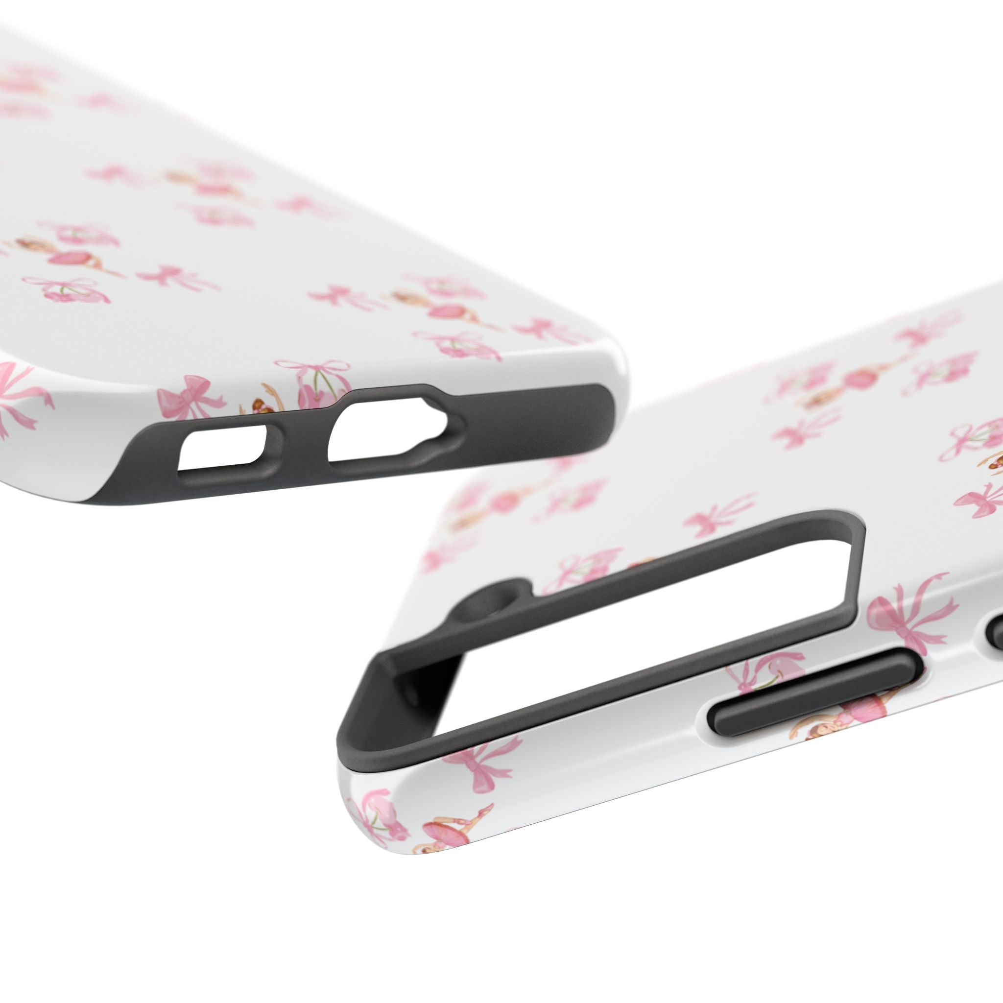 Pink Ballet Pattern Tough Phone Case — Cute Ballerina & Ribbon Design