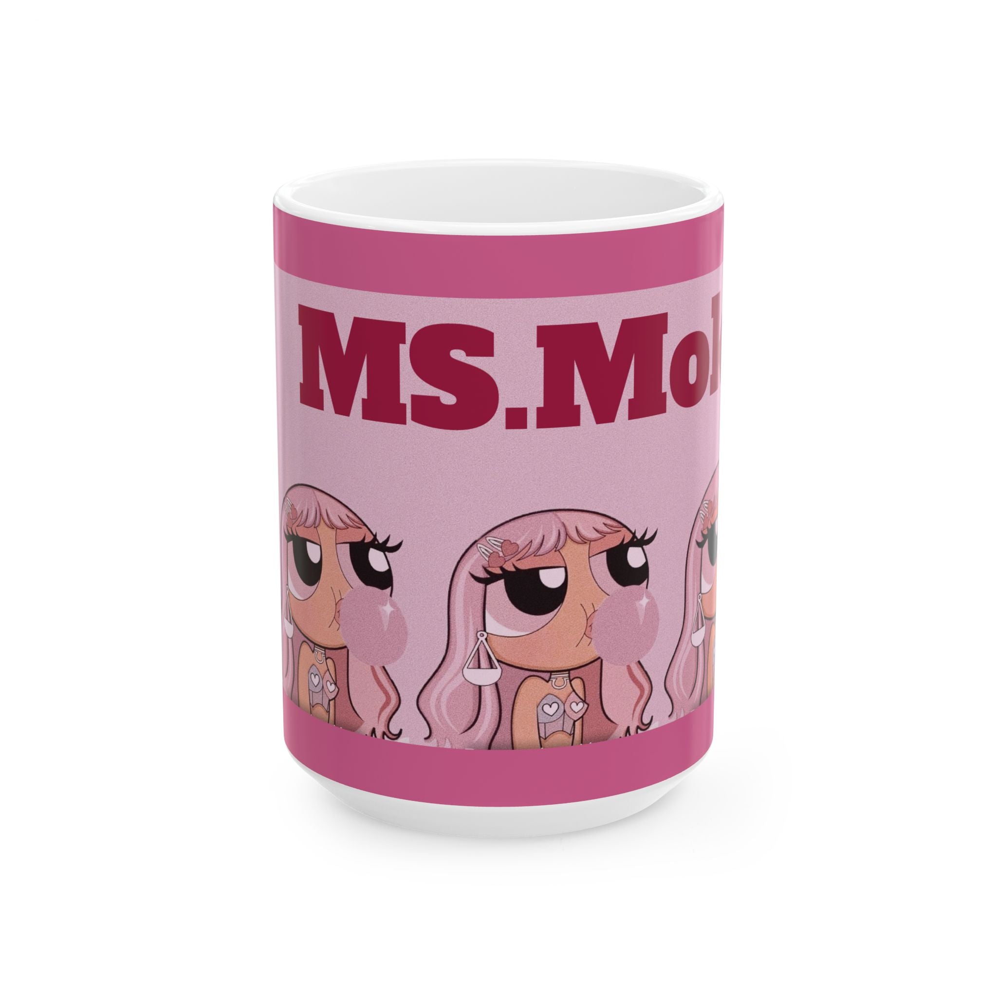 Pink Bubblegum Doll Mug | Ceramic Coffee Cup
