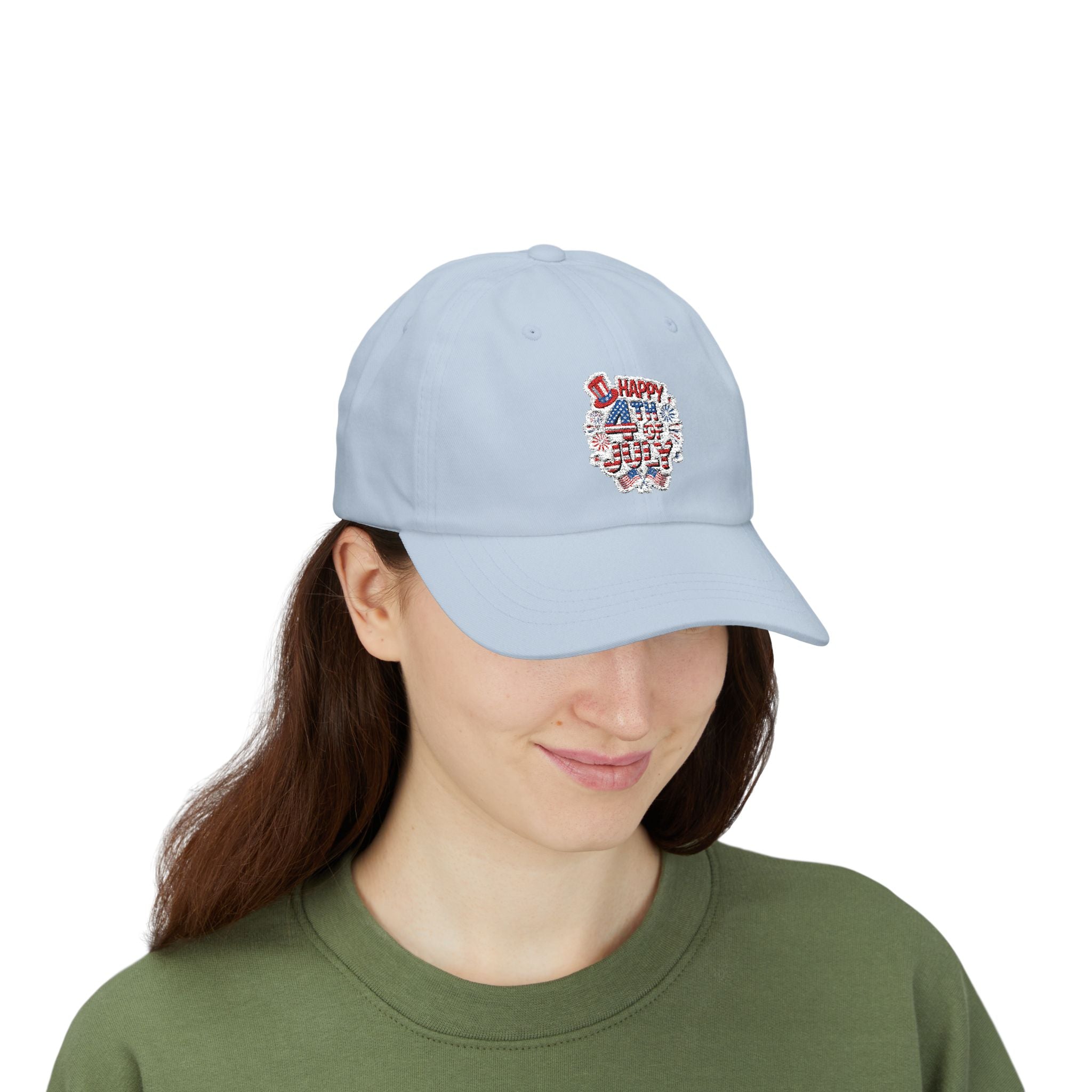 Patriotic 4th of July fireworks Dad Cap | American flag baseball hat