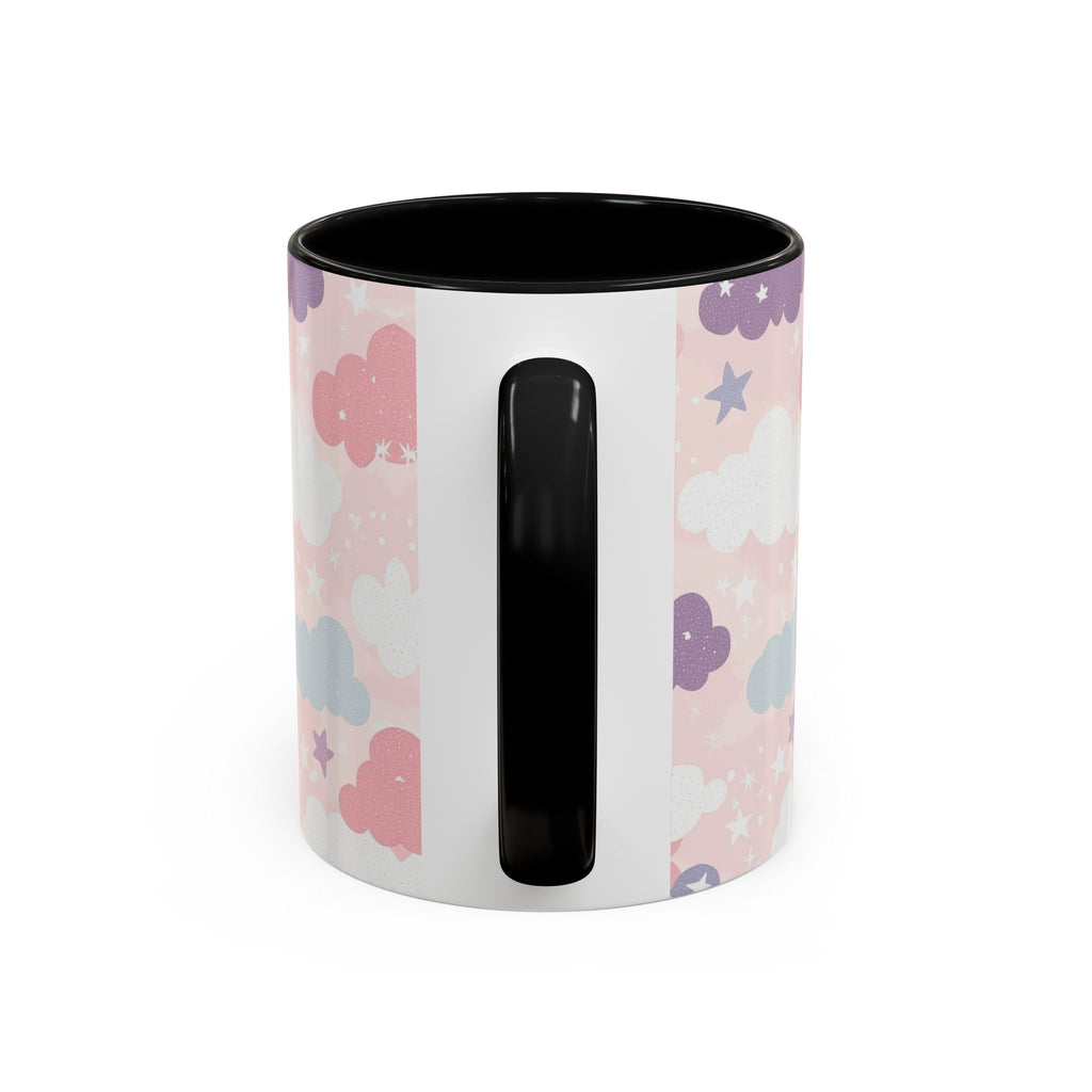 Pastel Cloud Pattern Coffee Mug | Cute Stars and Clouds Design