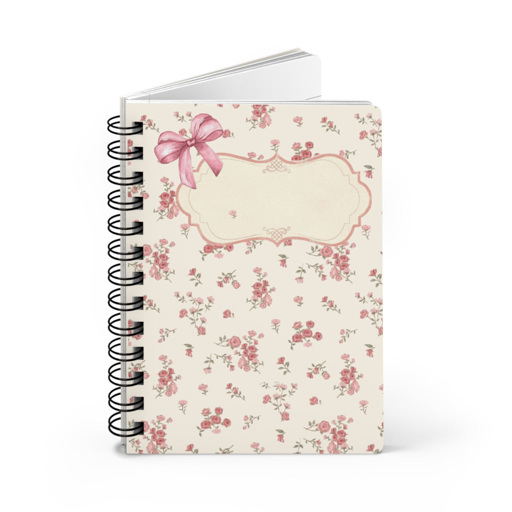 Cute Curly Girl Illustration Spiral Bound Journal | Pink Polka Dot Notebook