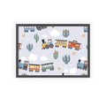 Kids' Train Poster with Wooden Frame — Nursery Wall Art, Playroom Decor