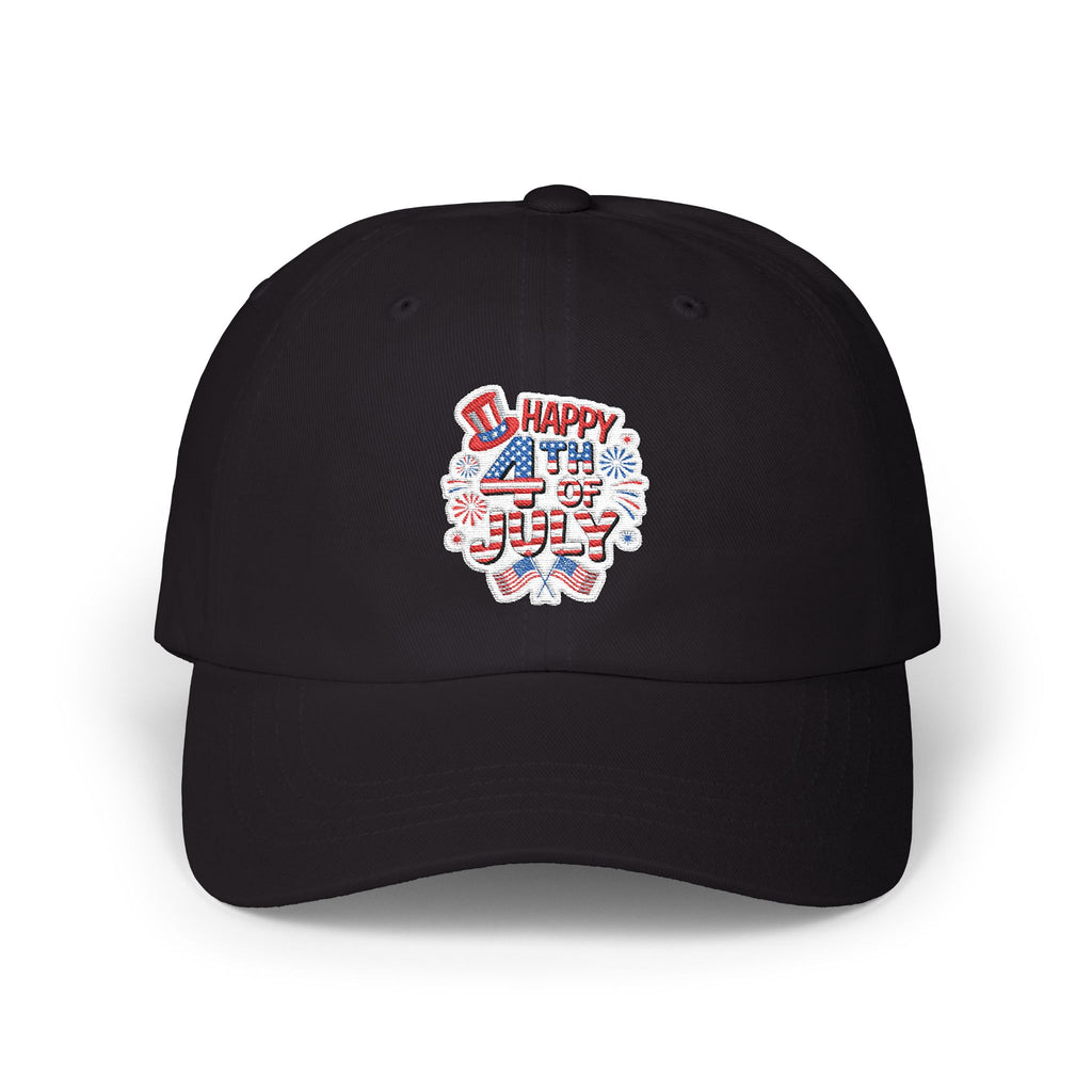 Patriotic 4th of July fireworks Dad Cap | American flag baseball hat