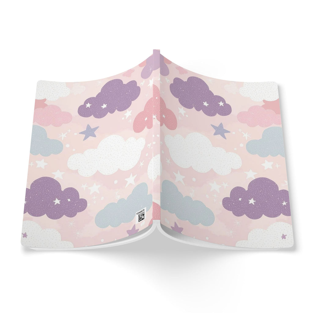 Pastel Cloud Pattern Softcover Journal | Stars & Clouds Notebook