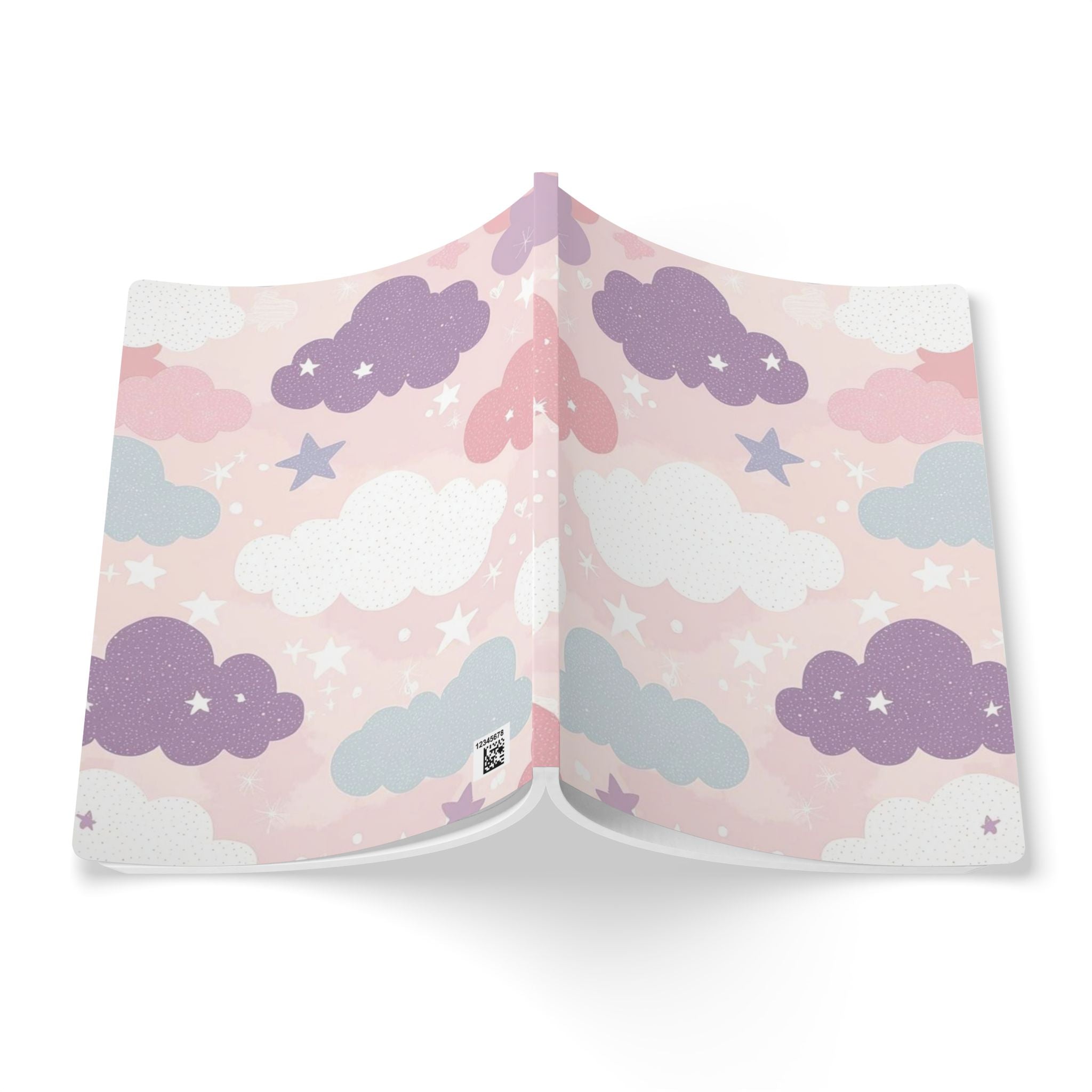 Pastel Cloud Pattern Softcover Journal | Stars & Clouds Notebook