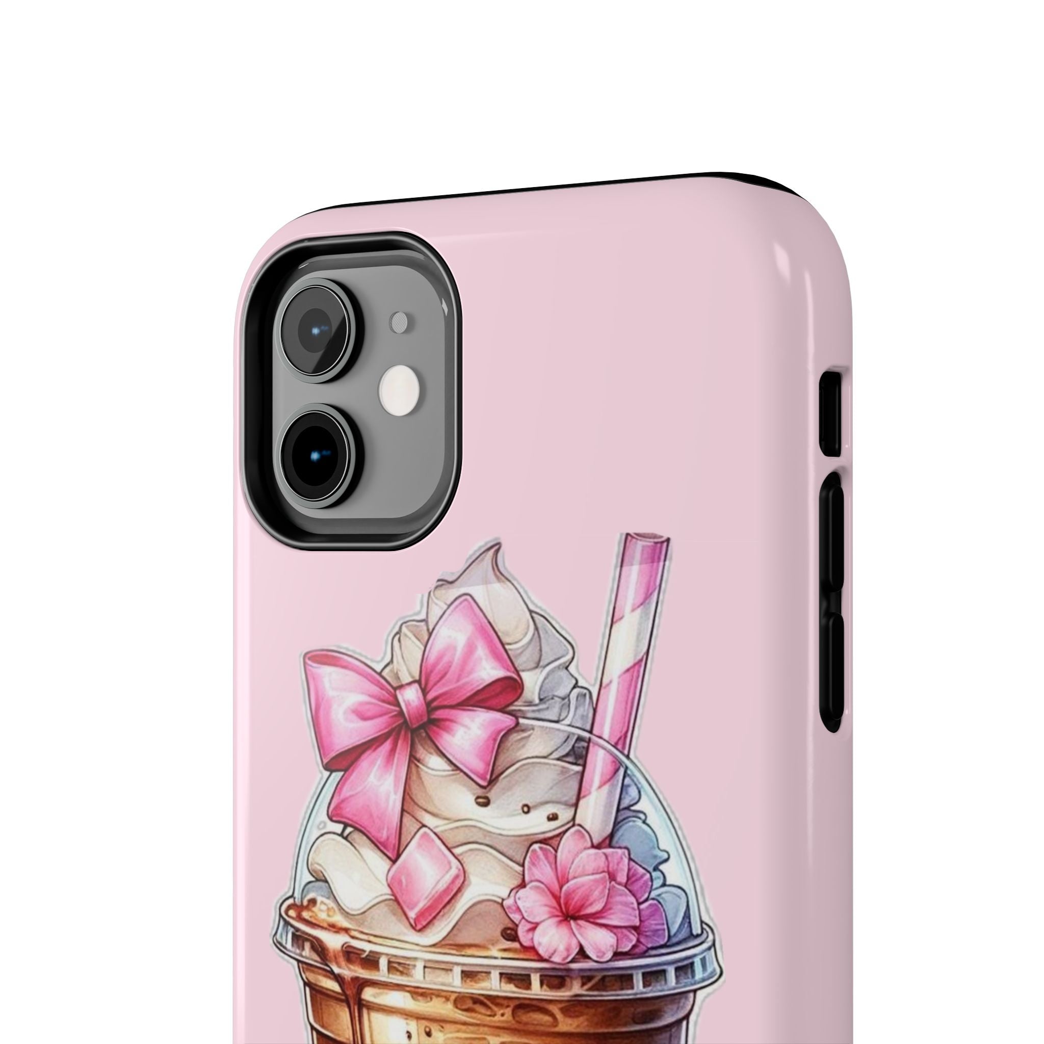 Cute Pink Coffee Phone Case — Kawaii Latte Tough Phone Case