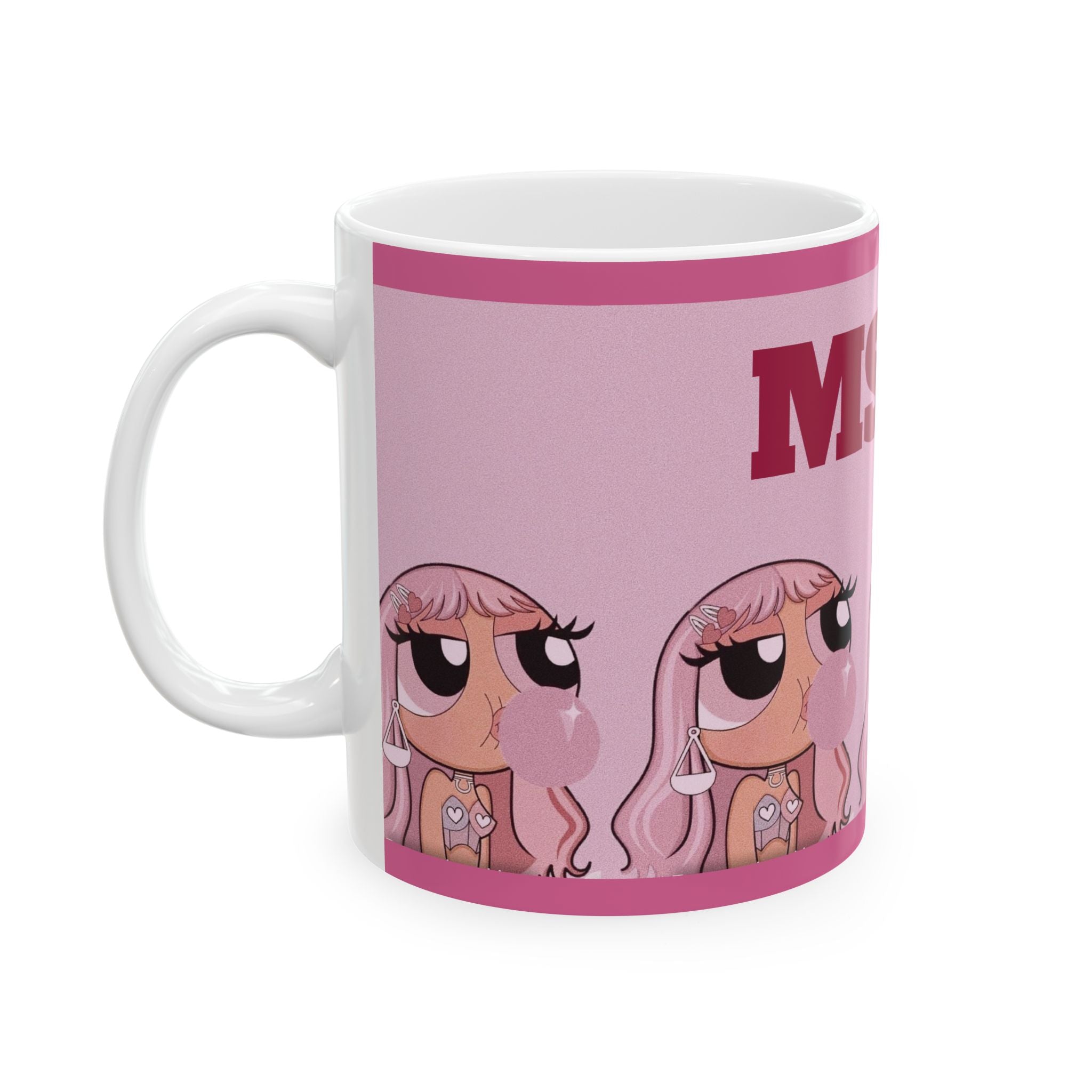 Pink Bubblegum Doll Mug | Ceramic Coffee Cup