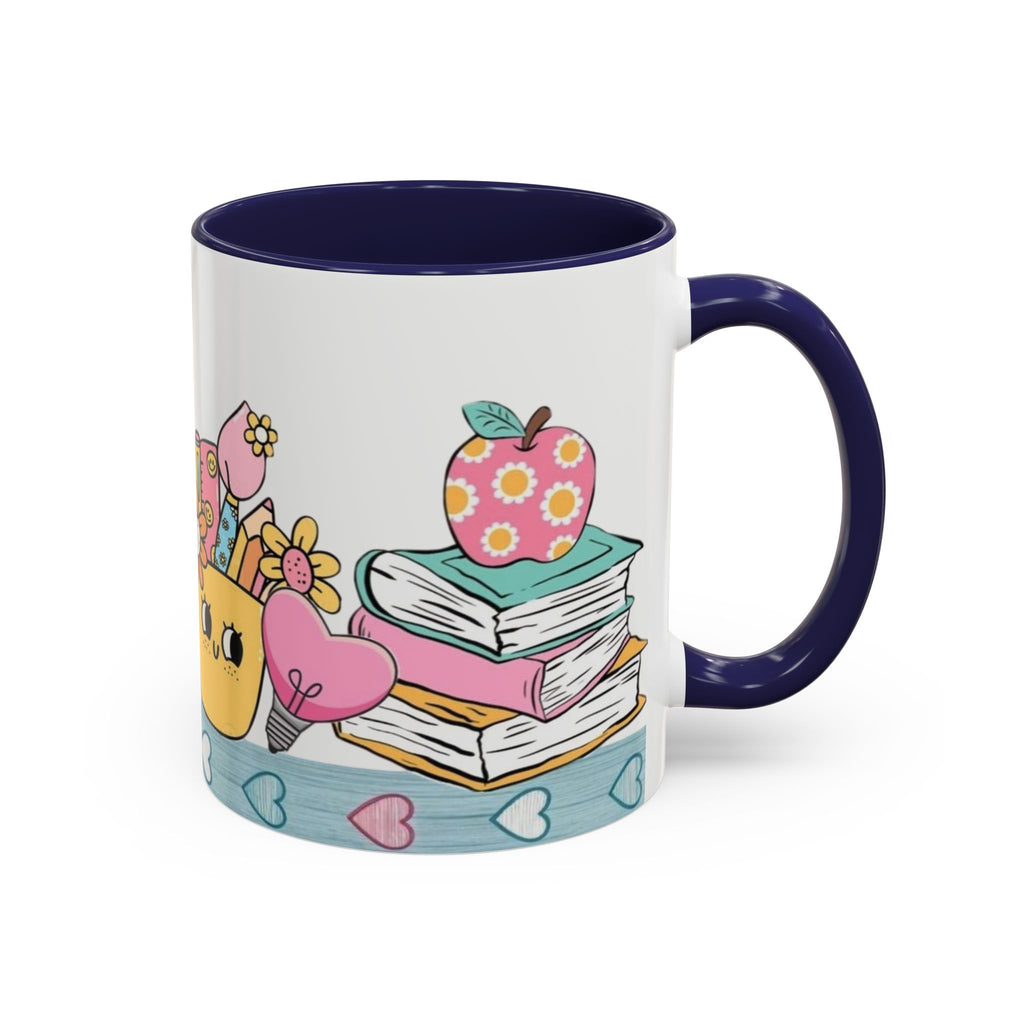 Cute Teacher Desk Accent Coffee Mug — Kawaii School Supplies Design