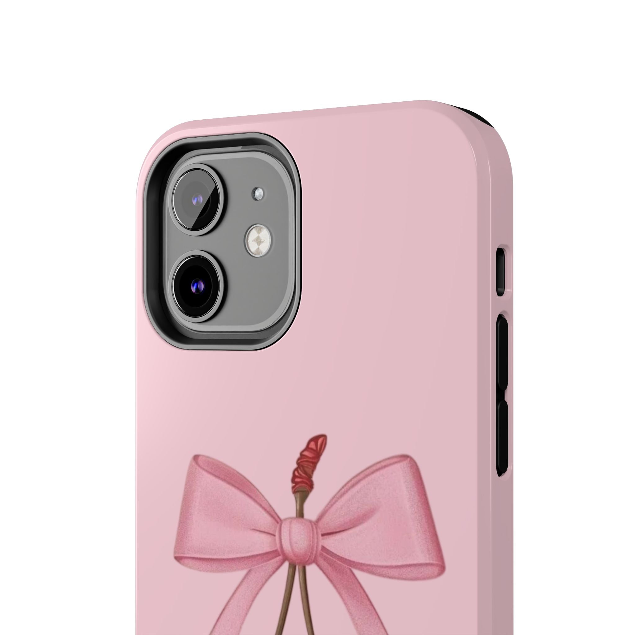 Pink Cherry Tough Phone Case — Cute Bow Cherry Protective Phone Cover