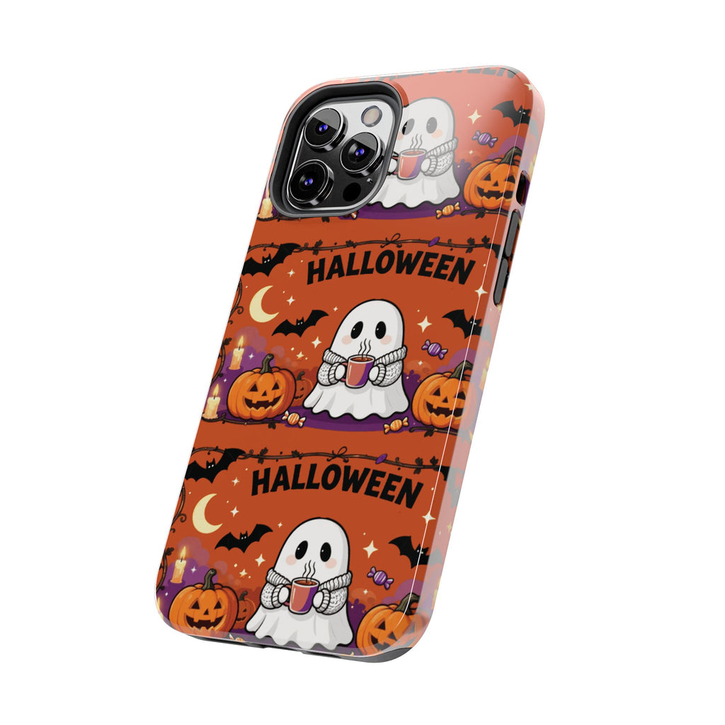 Halloween Ghost Pattern Tough Phone Case — Cute Pumpkin & Candy Halloween Phone Cover