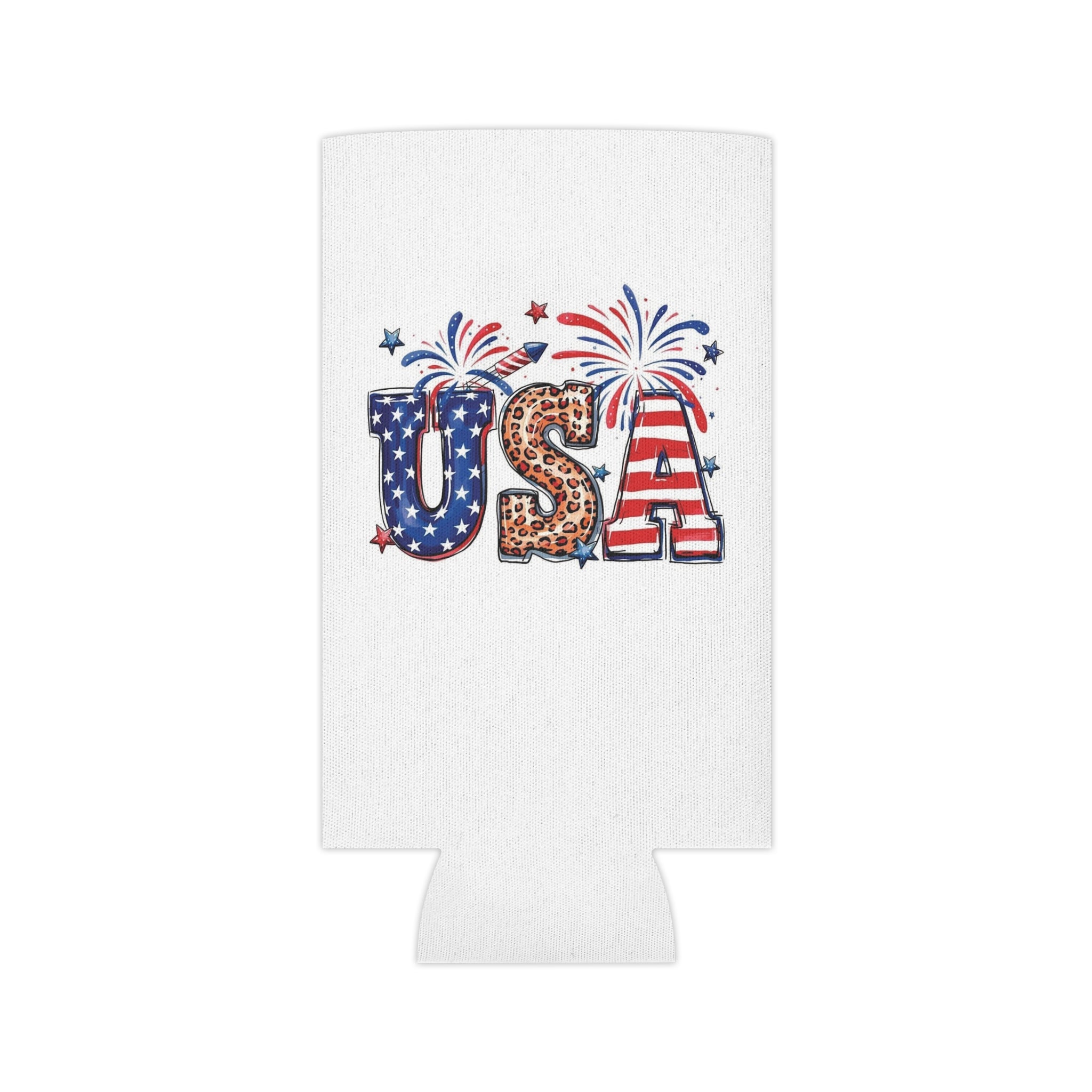 All American Girl Can Cooler | USA Fireworks Slim Koozie