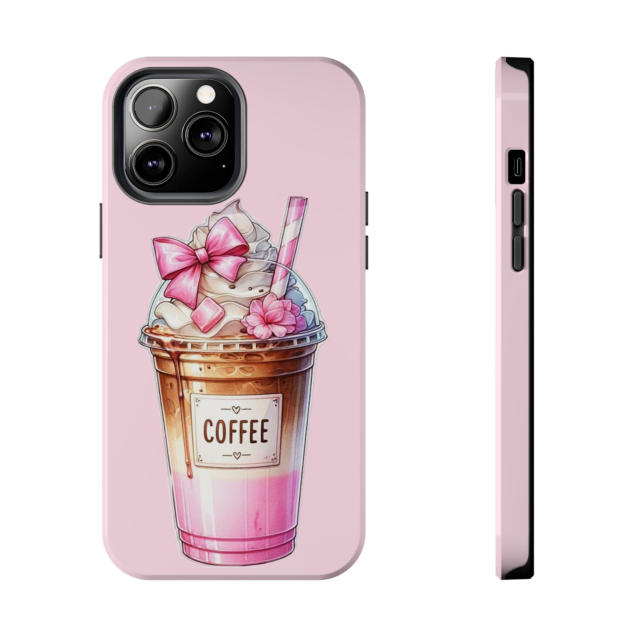 Cute Pink Coffee Phone Case — Kawaii Latte Tough Phone Case