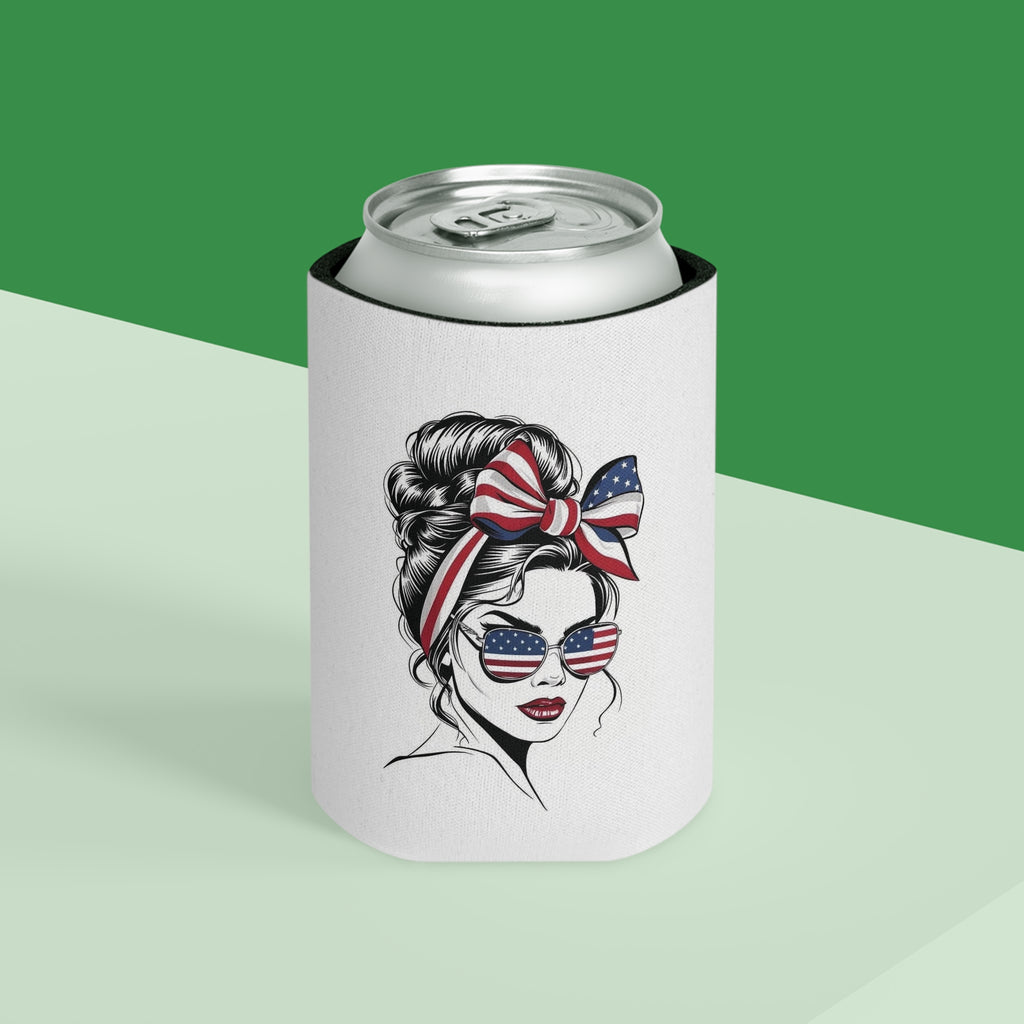 Patriotic USA Letters Can Cooler | American Flag Fireworks