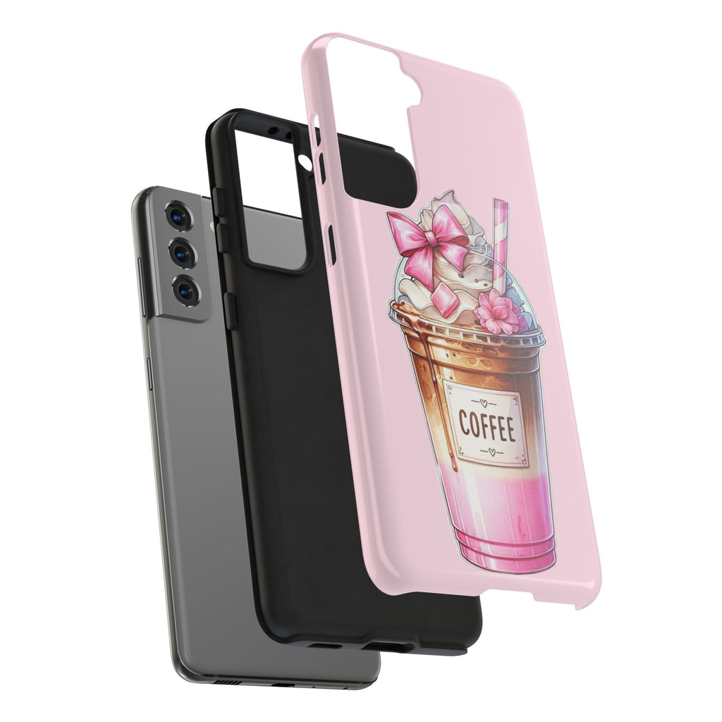 Cute Pink Coffee Phone Case — Kawaii Latte Tough Phone Case