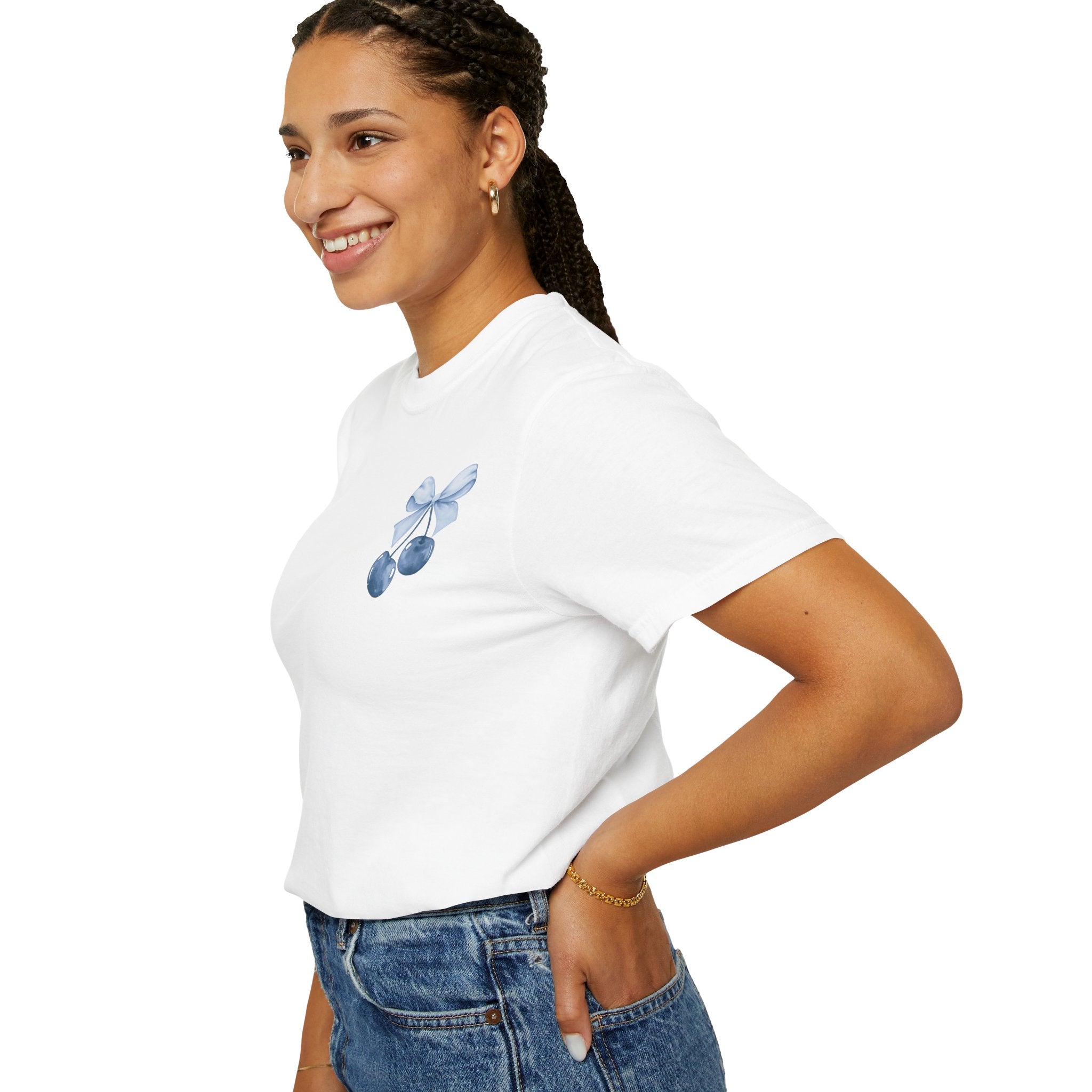 Blue Watercolor Cherries T-Shirt