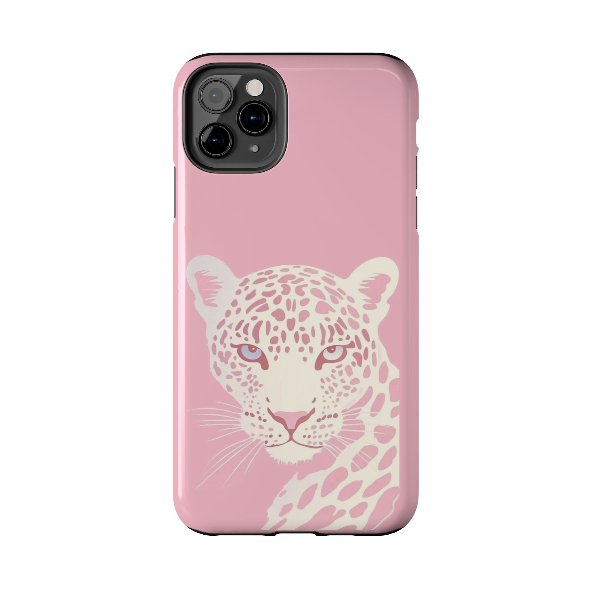 Tough Phone Case — Pink Leopard Face Protective Phone Cover