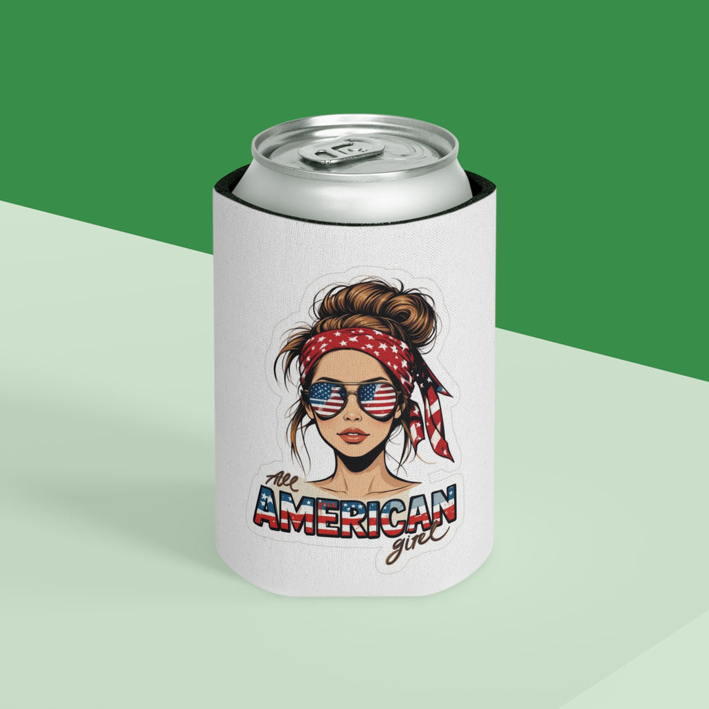 All American Girl Can Cooler | USA Fireworks Slim Koozie
