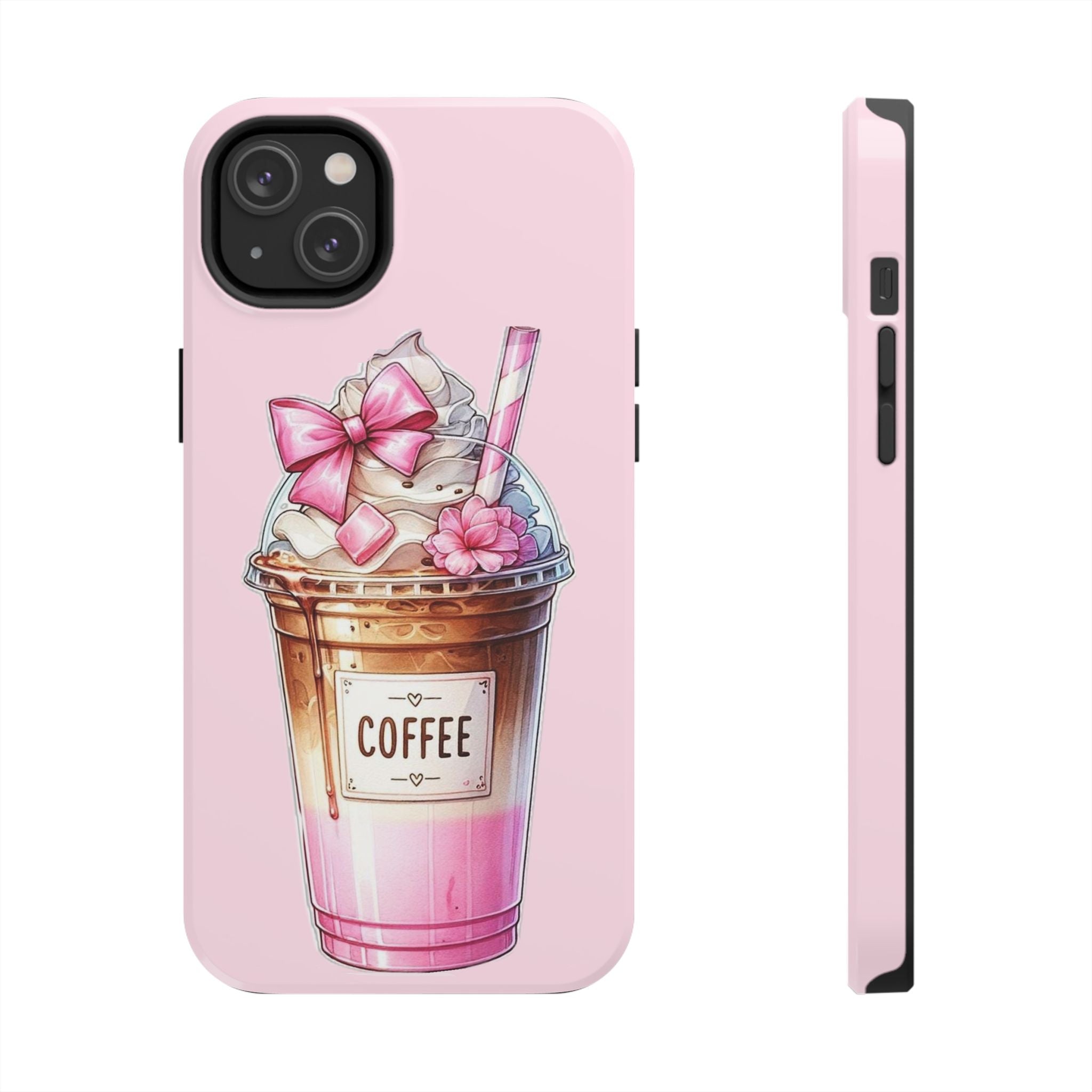Cute Pink Coffee Phone Case — Kawaii Latte Tough Phone Case