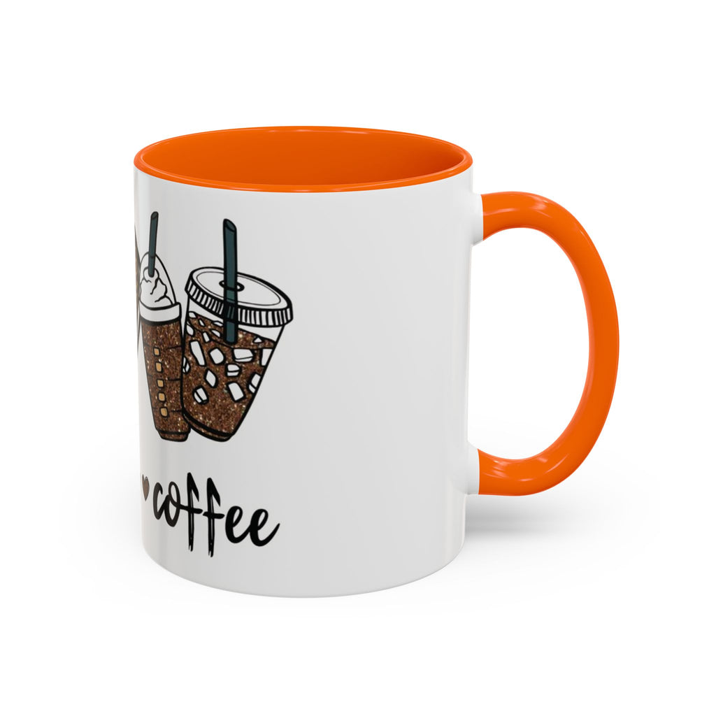 Coffee Love Accent Mug — Leopard Print Peace, Heart & Coffee Design (11/15oz)