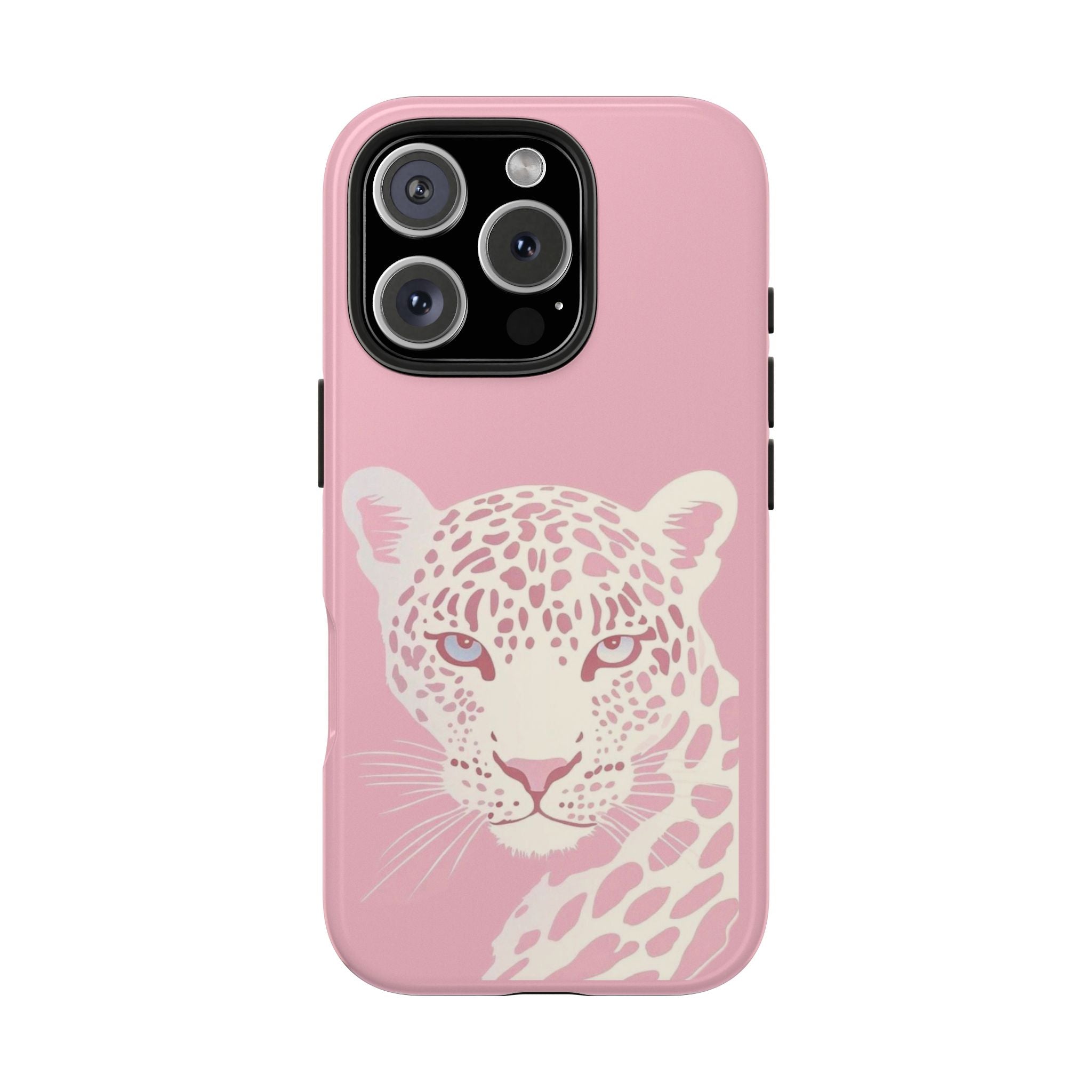 Tough Phone Case — Pink Leopard Face Protective Phone Cover