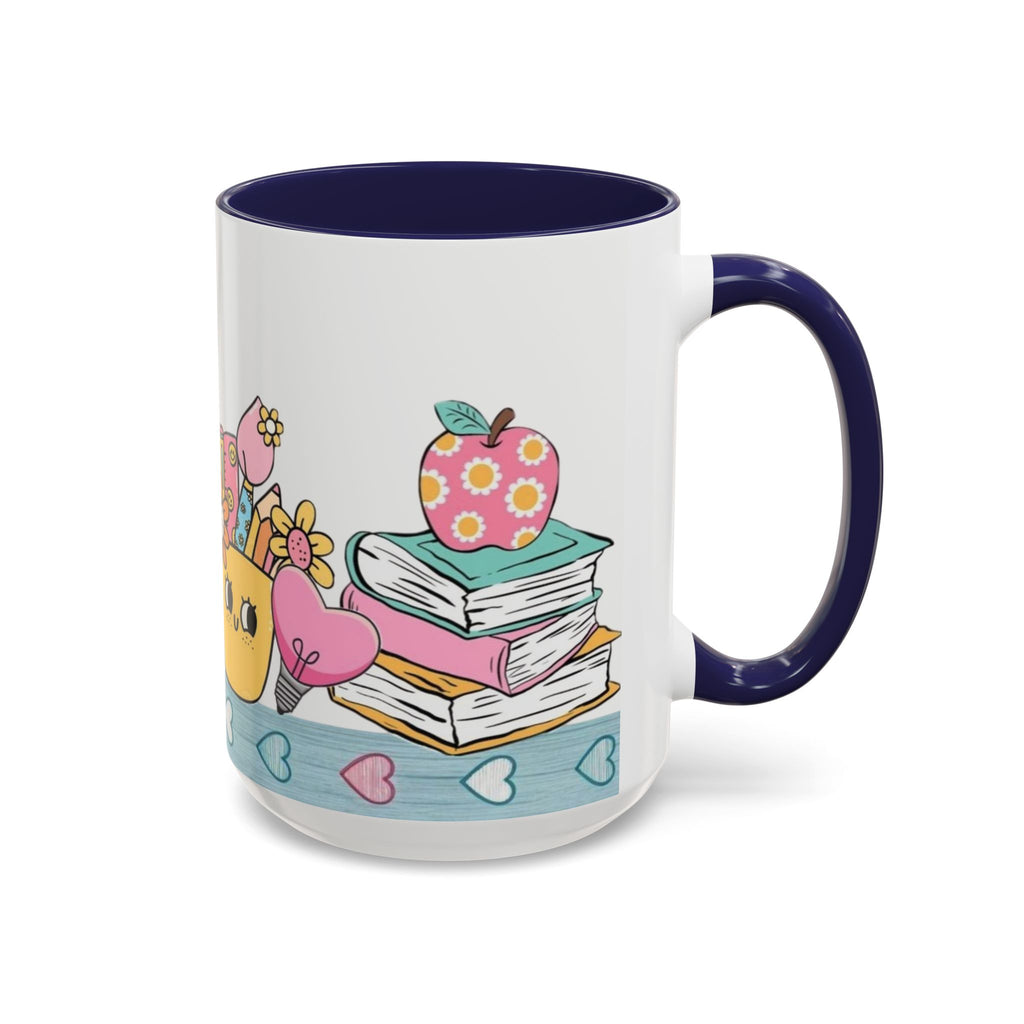 Cute Teacher Desk Accent Coffee Mug — Kawaii School Supplies Design