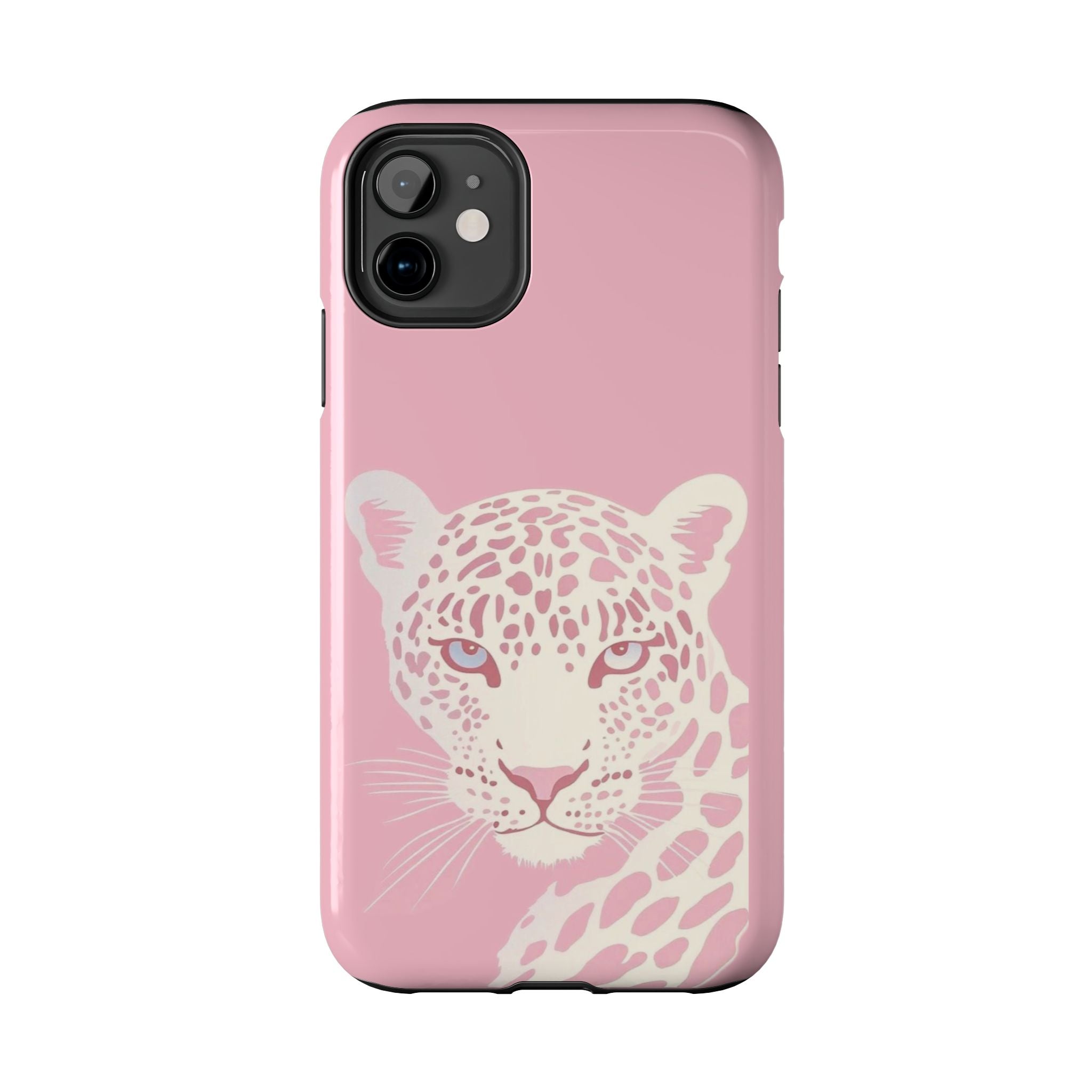 Tough Phone Case — Pink Leopard Face Protective Phone Cover