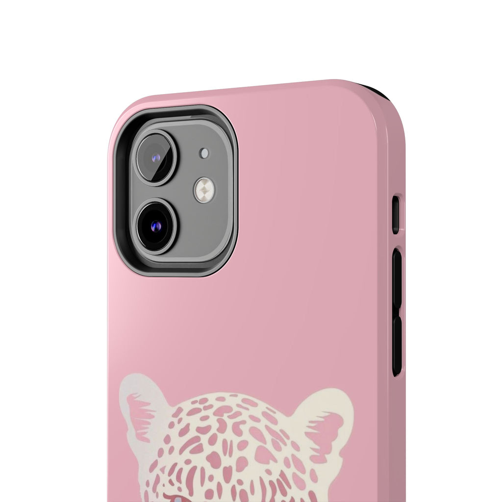 Tough Phone Case — Pink Leopard Face Protective Phone Cover