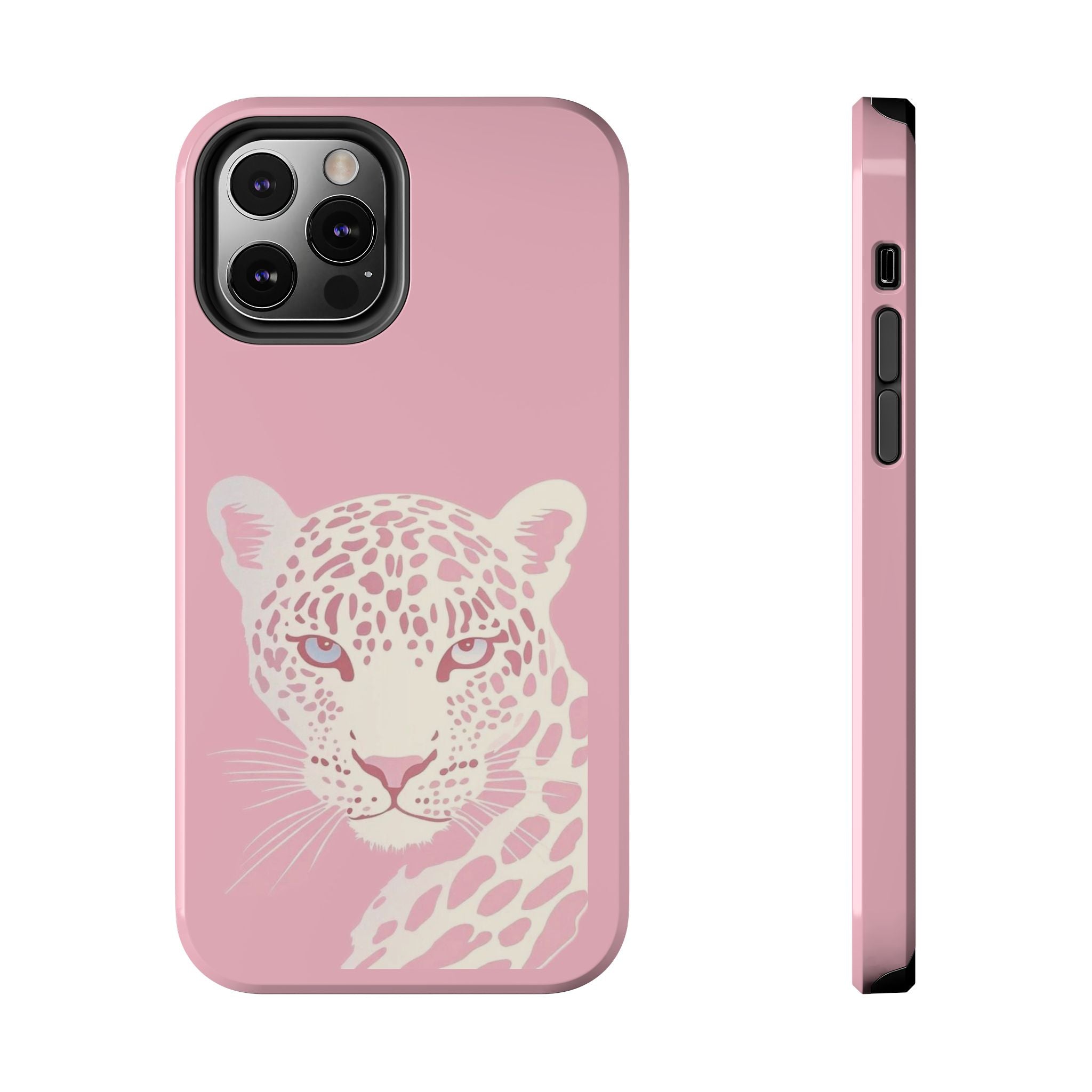 Tough Phone Case — Pink Leopard Face Protective Phone Cover