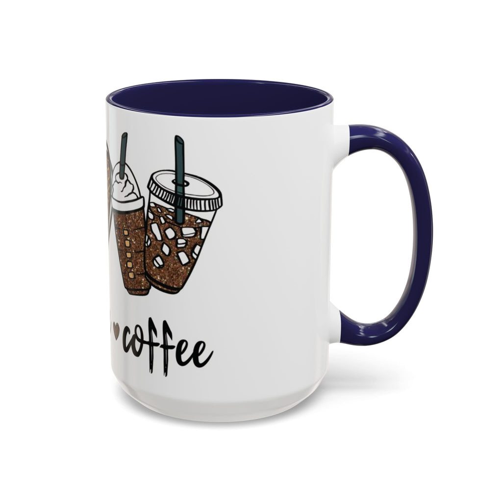 Coffee Love Accent Mug — Leopard Print Peace, Heart & Coffee Design (11/15oz)