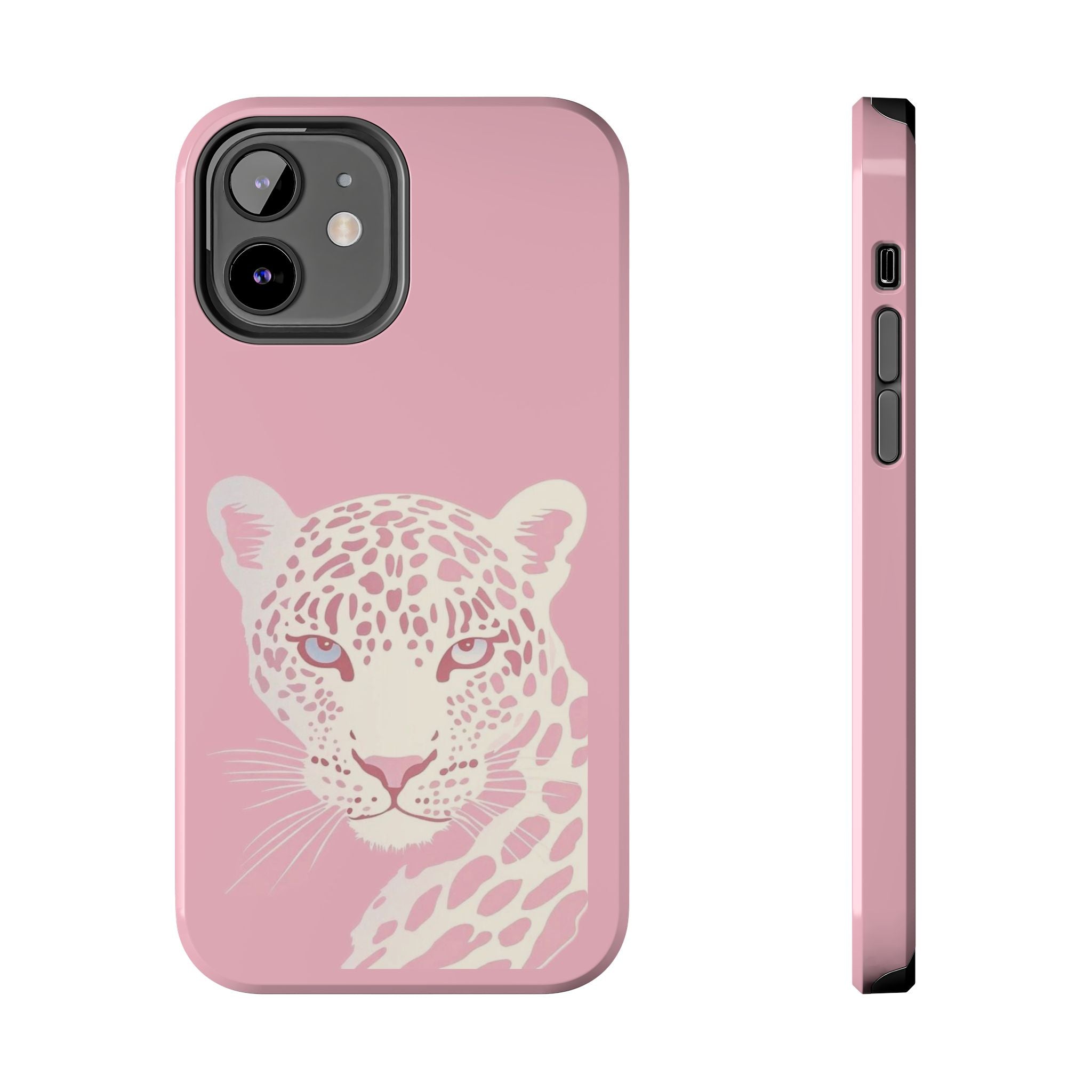 Tough Phone Case — Pink Leopard Face Protective Phone Cover