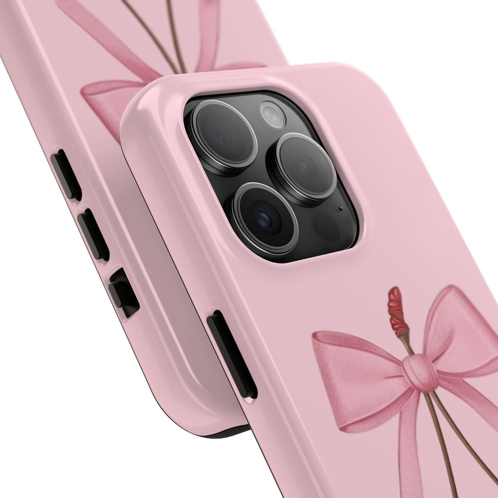Pink Cherry Tough Phone Case — Cute Bow Cherry Protective Phone Cover
