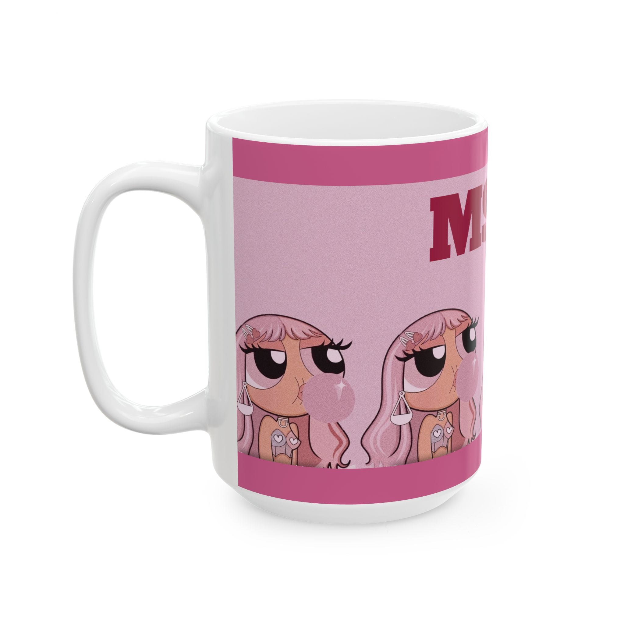 Pink Bubblegum Doll Mug | Ceramic Coffee Cup