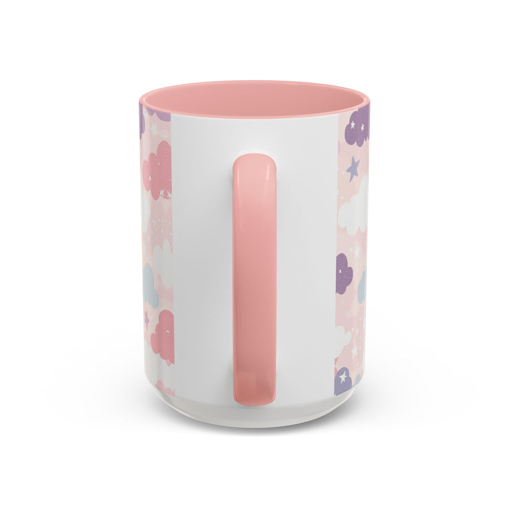 Pastel Cloud Pattern Coffee Mug | Cute Stars and Clouds Design