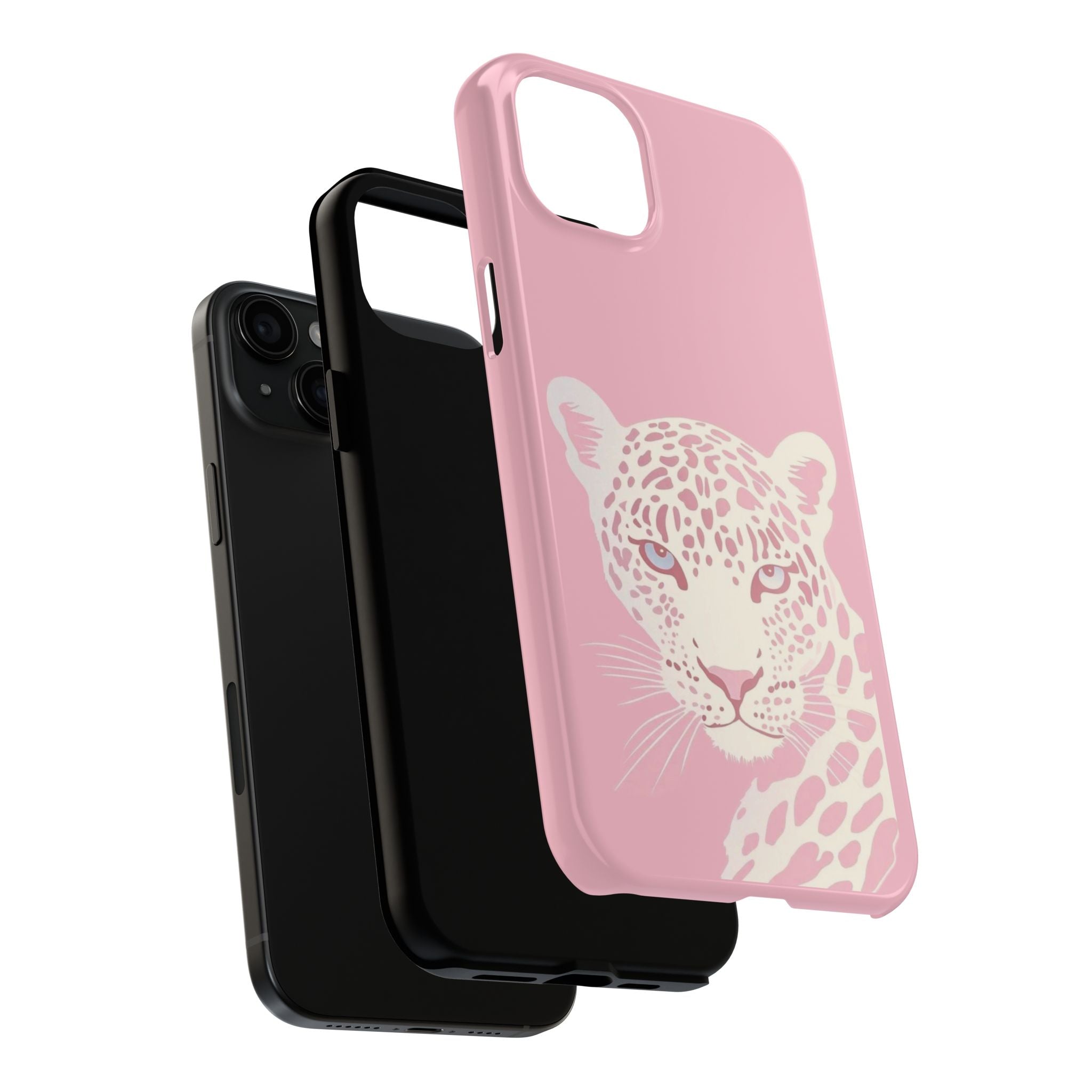 Tough Phone Case — Pink Leopard Face Protective Phone Cover