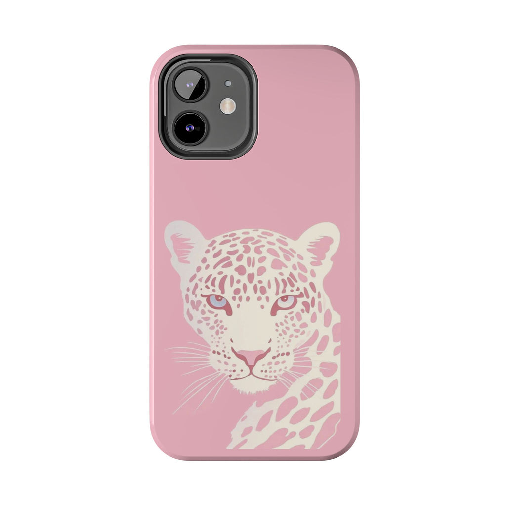 Tough Phone Case — Pink Leopard Face Protective Phone Cover