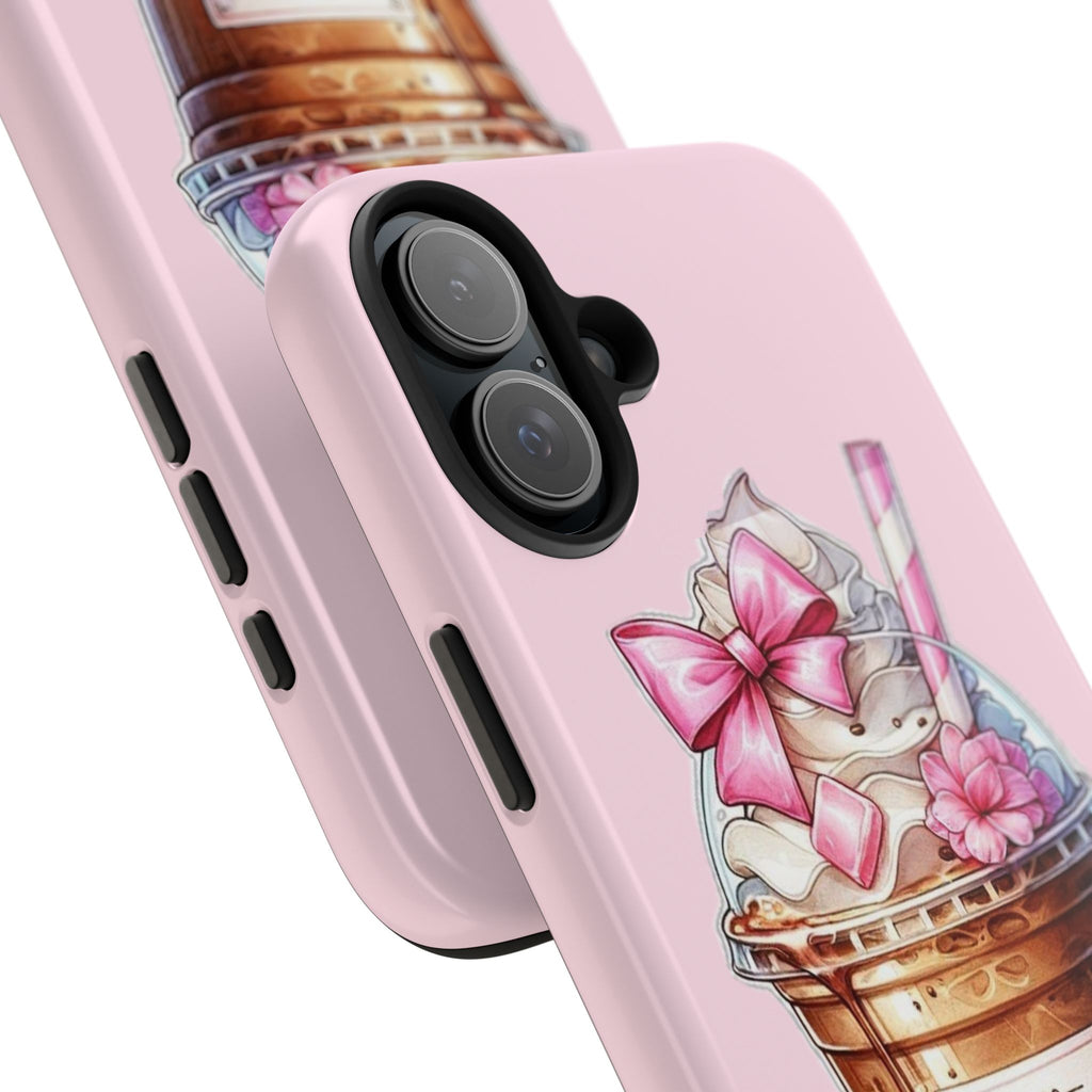 Cute Pink Coffee Phone Case — Kawaii Latte Tough Phone Case