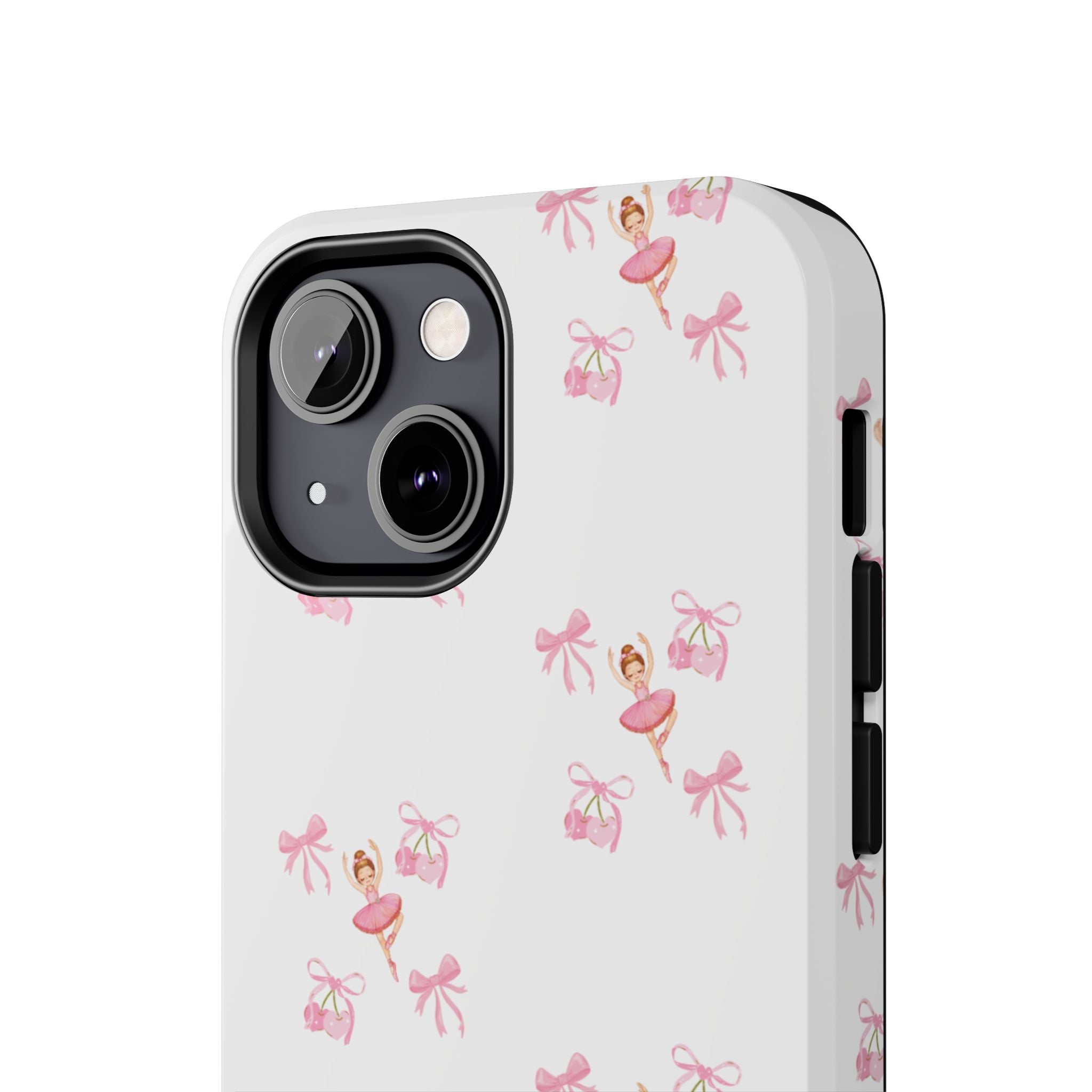 Pink Ballet Pattern Tough Phone Case — Cute Ballerina & Ribbon Design