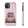 Vintage Pink Beetle with Roses Phone Case | Floral Car Tough Phone Case