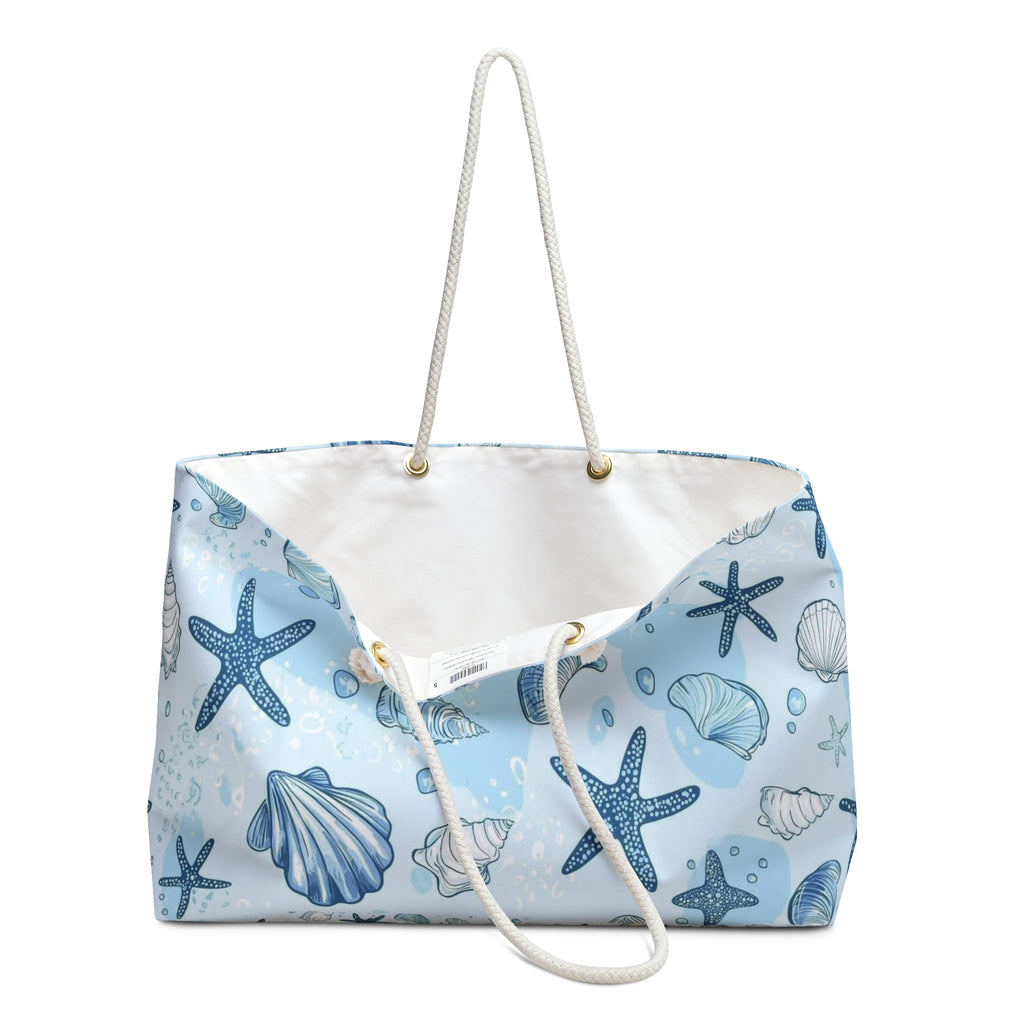 Sea Shell Weekender Bag — Blue Starfish Beach Travel Tote