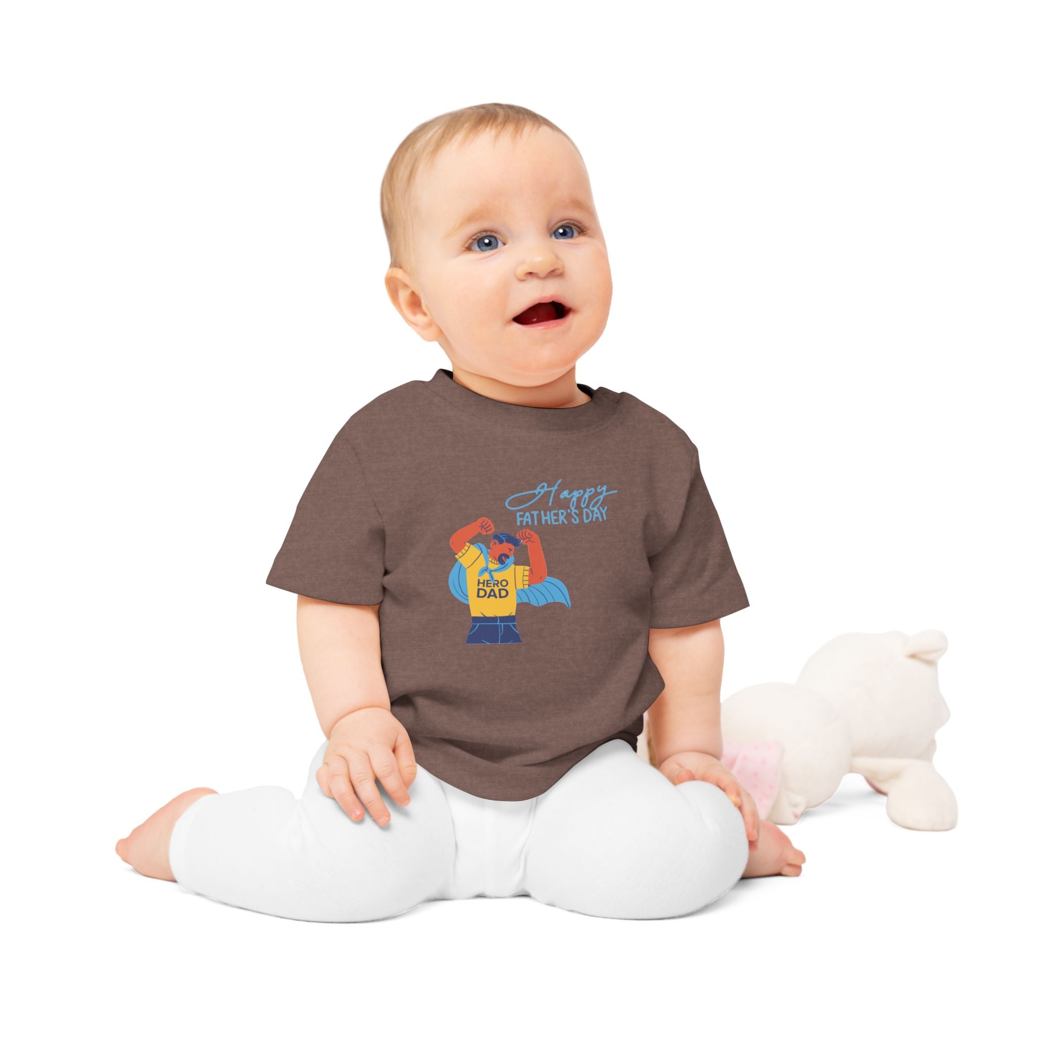 Happy Fathers Day Superhero Baby T Shirt