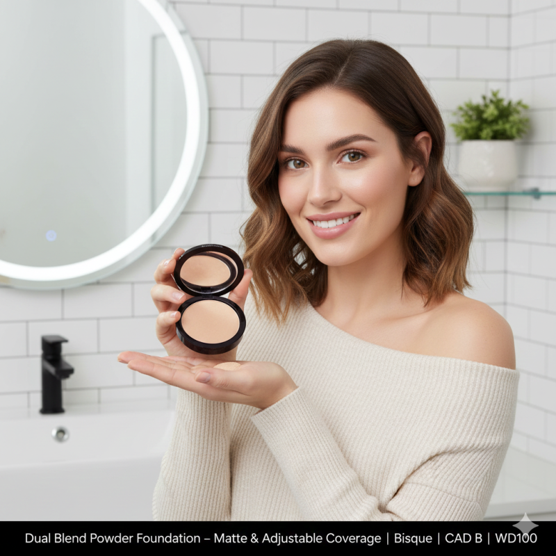 Dual Blend Powder Foundation – Matte & Adjustable Coverage | Bisque | CAD B | WD100